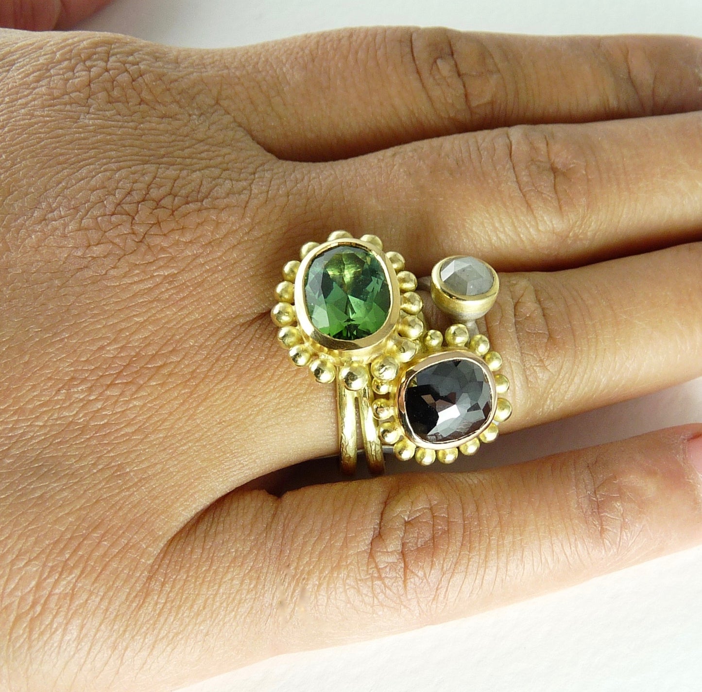 Large Green Tourmaline Courtesan Ring