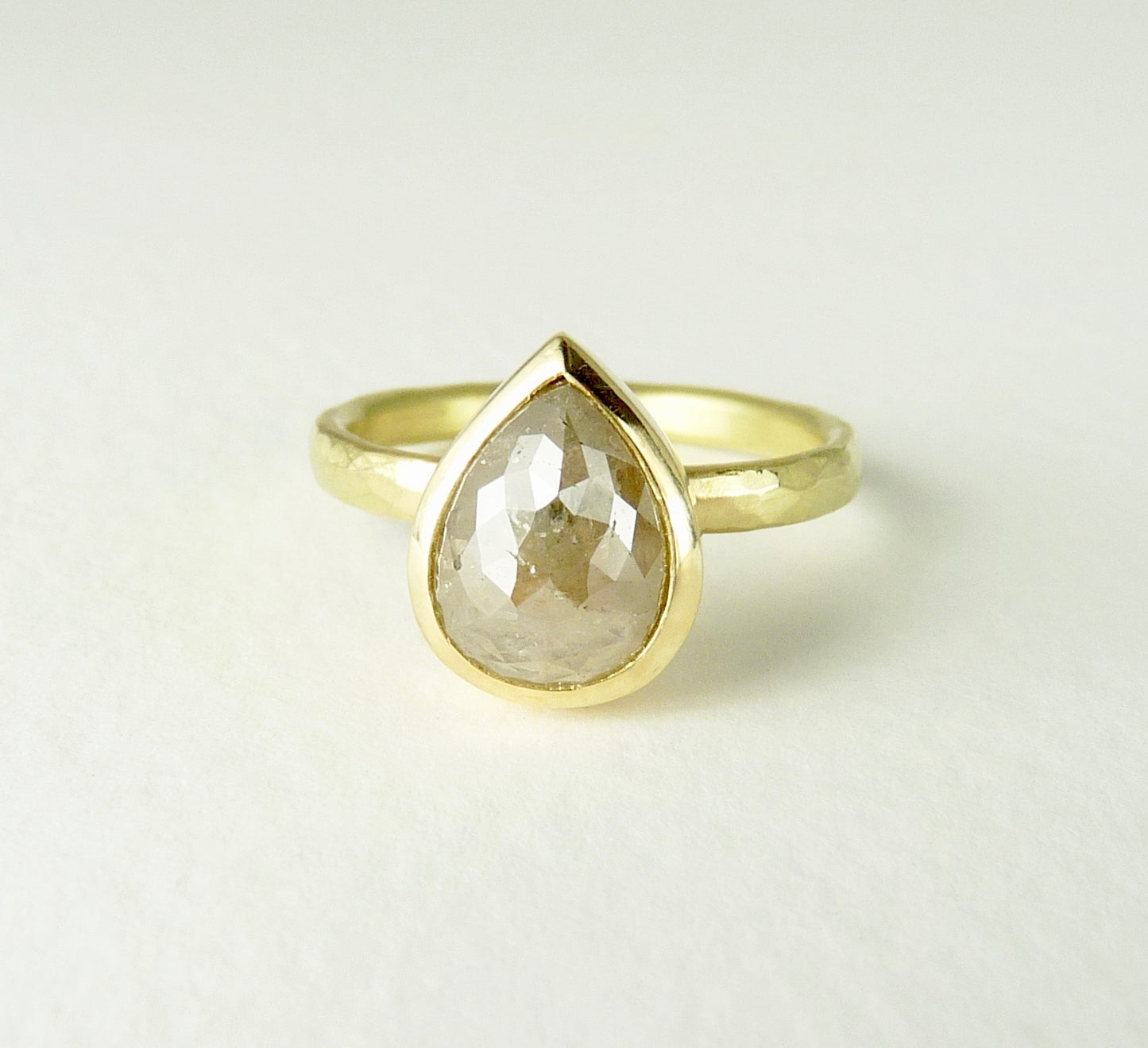 Teardrop Grey Diamond Ring