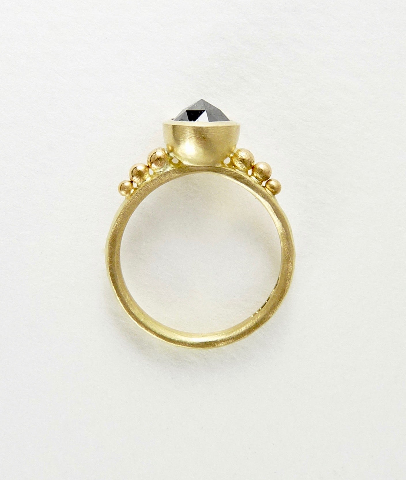 Rose Cut Black Diamond Granulation Ring