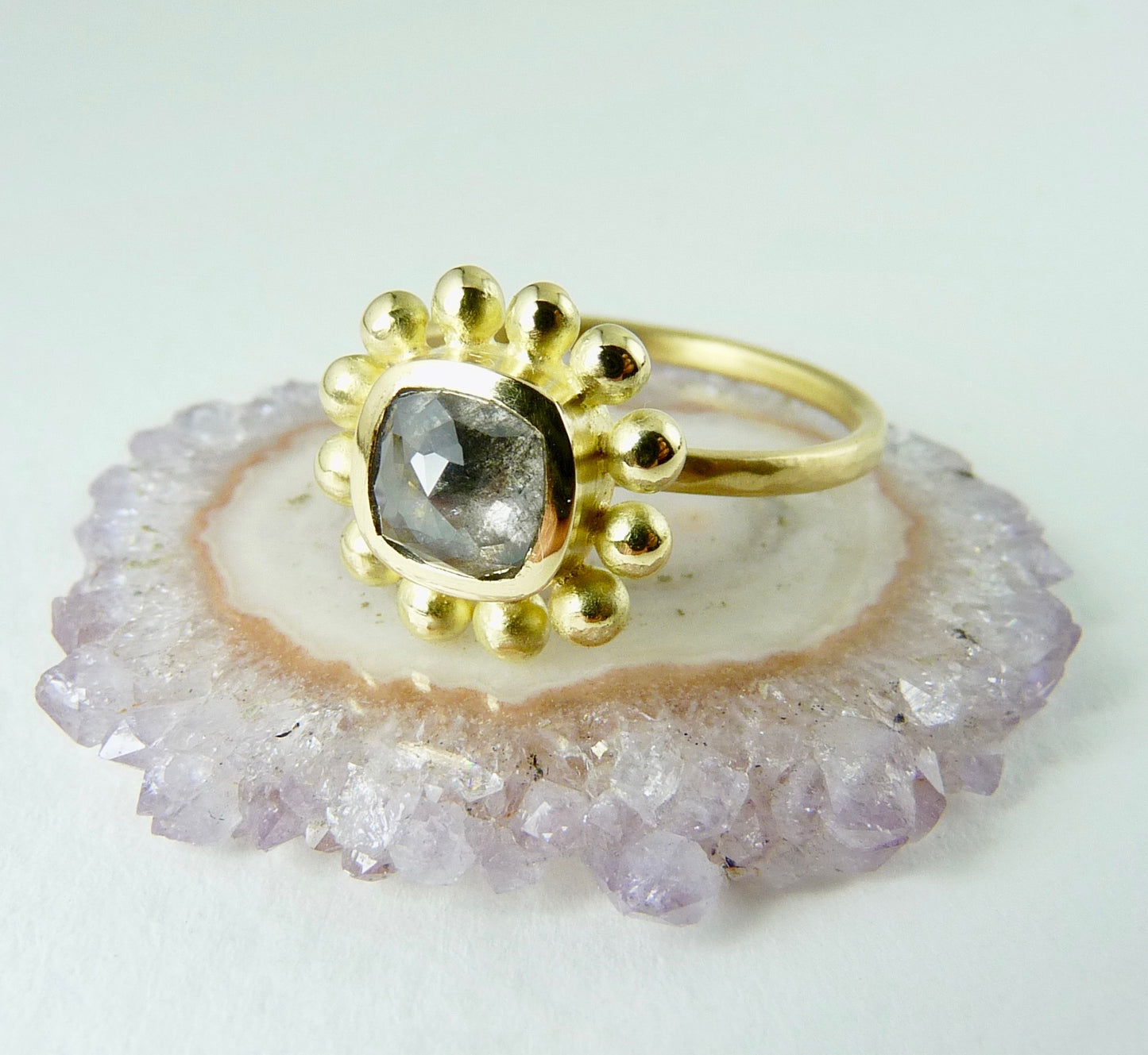Salt & Pepper Courtesan Ring