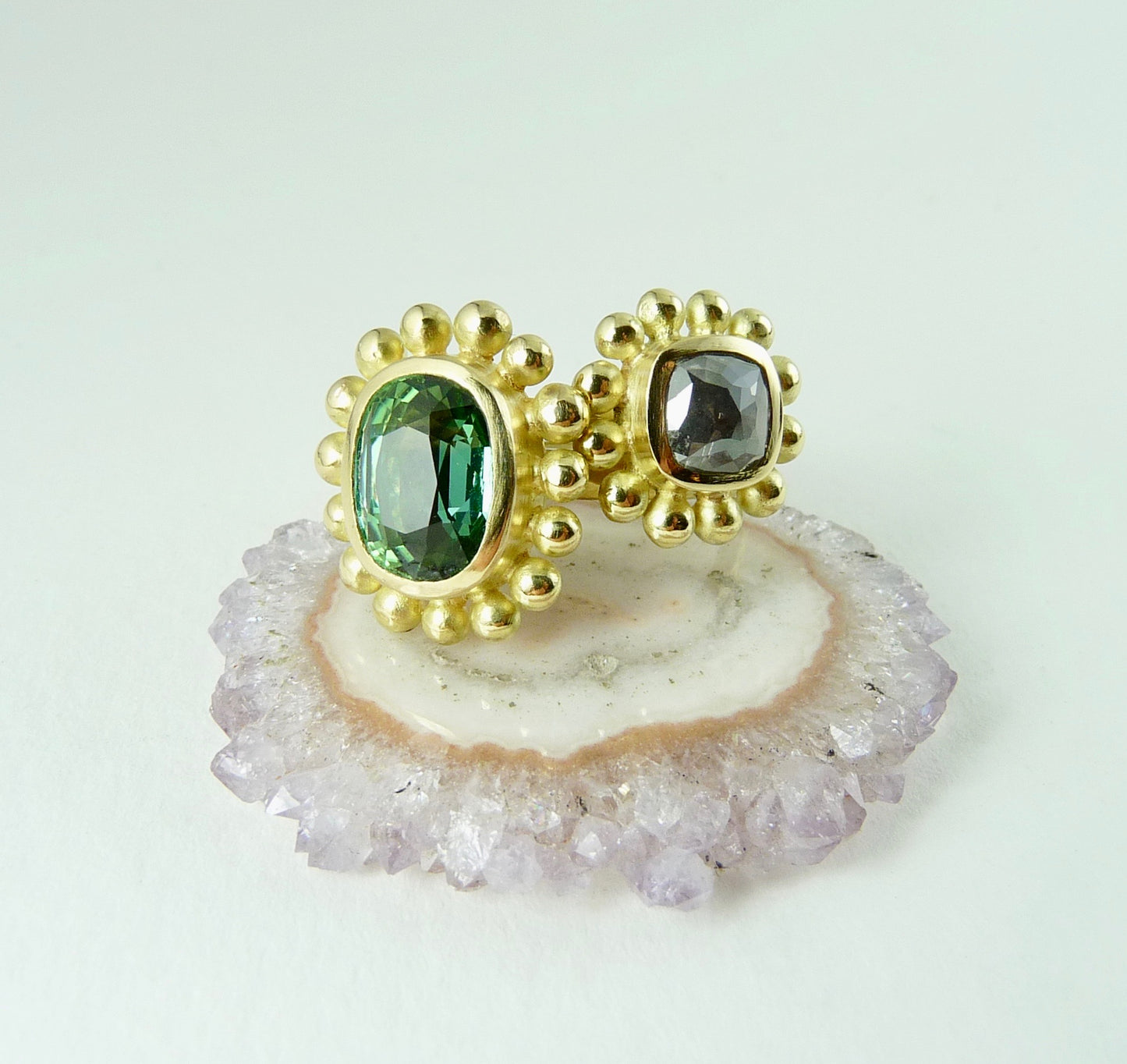 Salt & Pepper Courtesan Ring