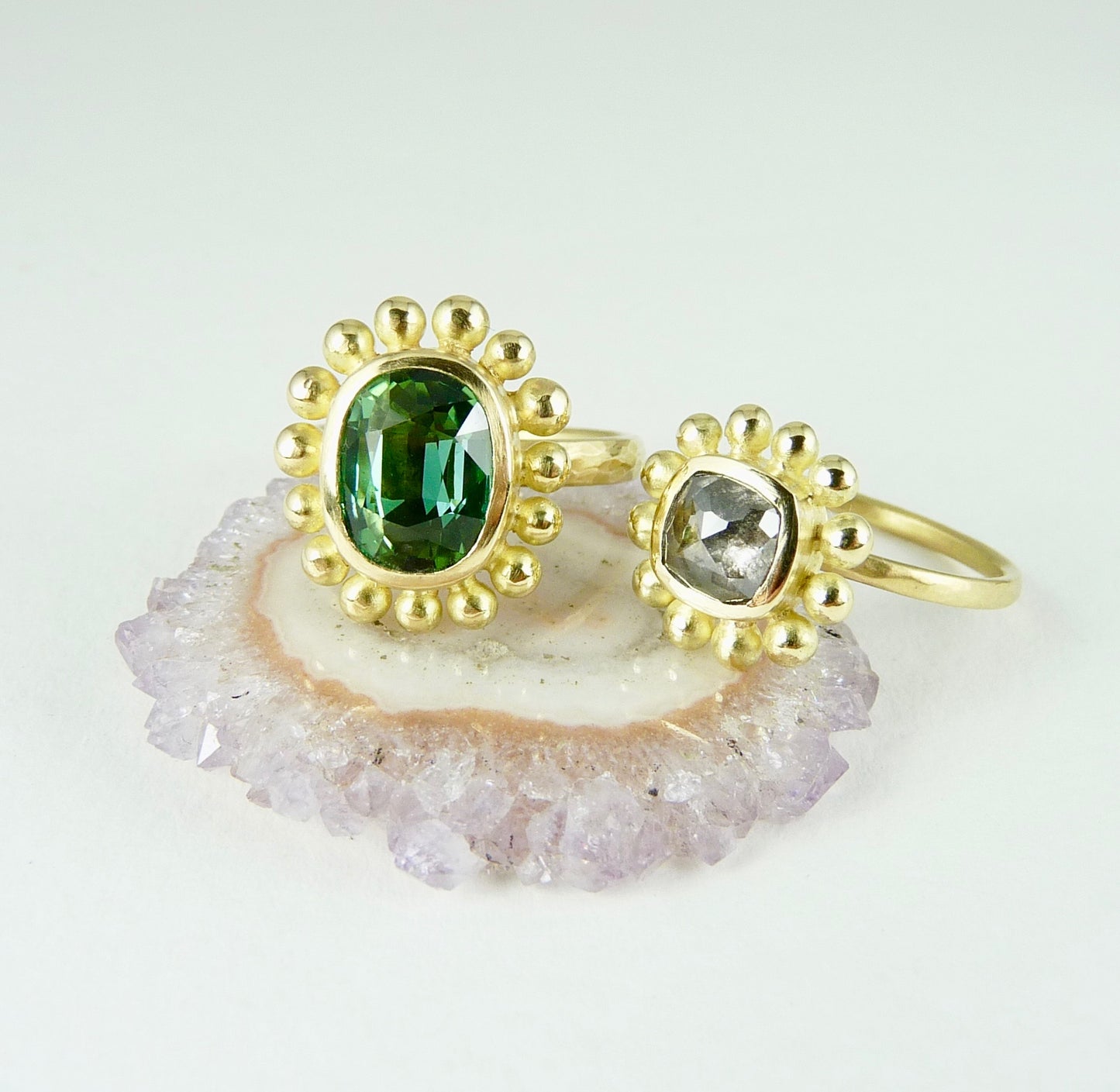 Salt & Pepper Courtesan Ring