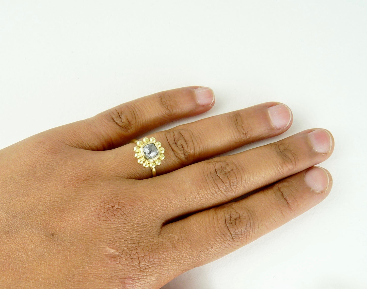 Salt & Pepper Courtesan Ring