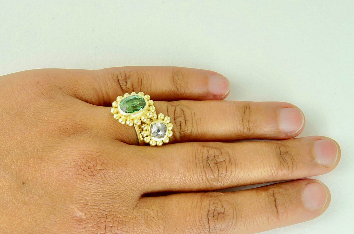 Salt & Pepper Courtesan Ring