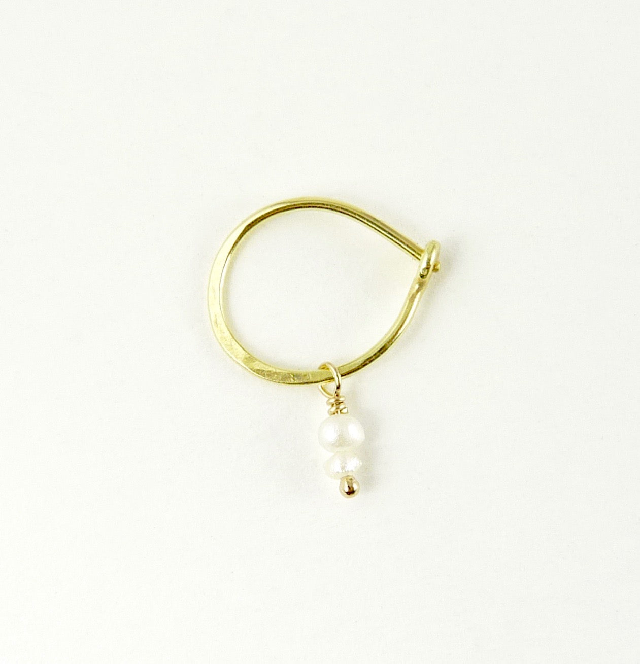 18ct Gold hoop earring with small gemstone bead