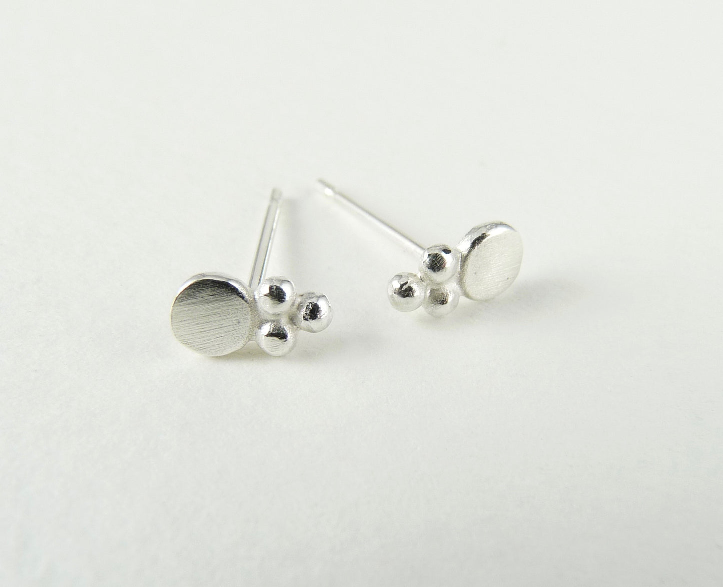 Silver Granulation Stud Earrings