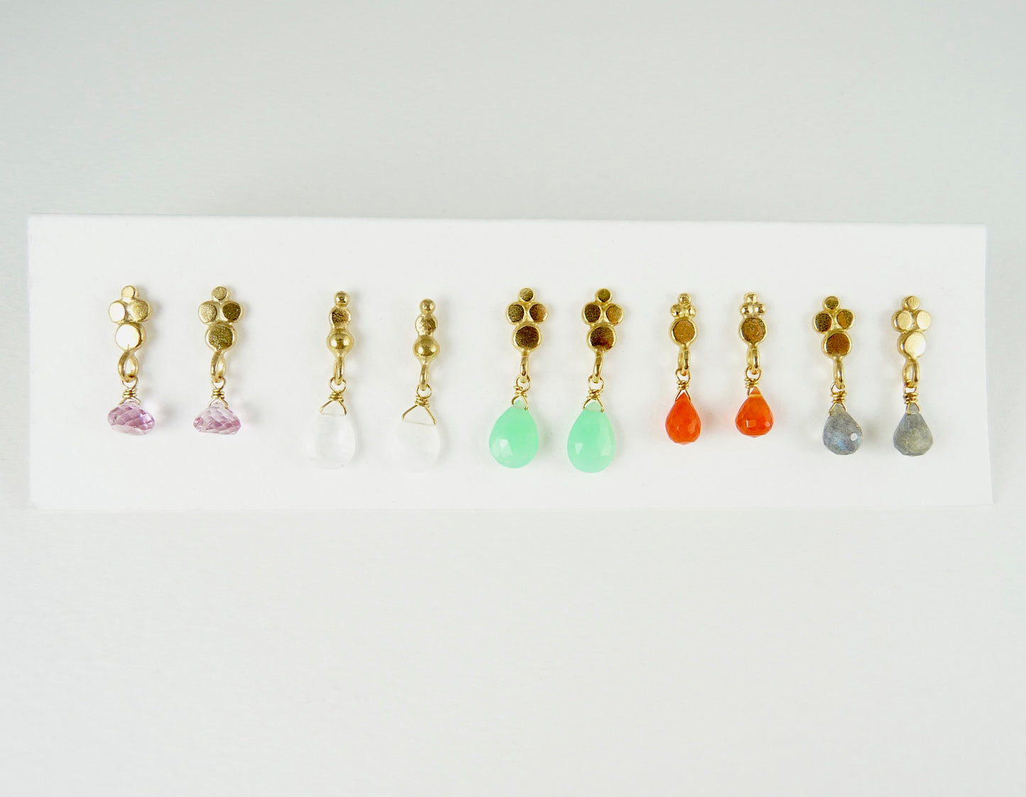 Darcy Gemstone Drop Stud Earring