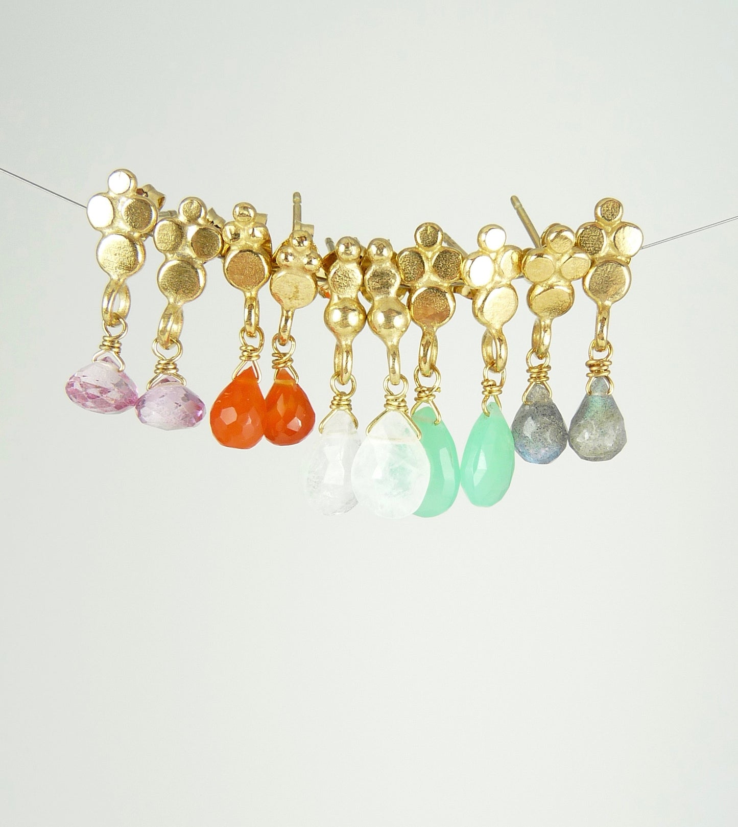 Darcy Gemstone Drop Stud Earring