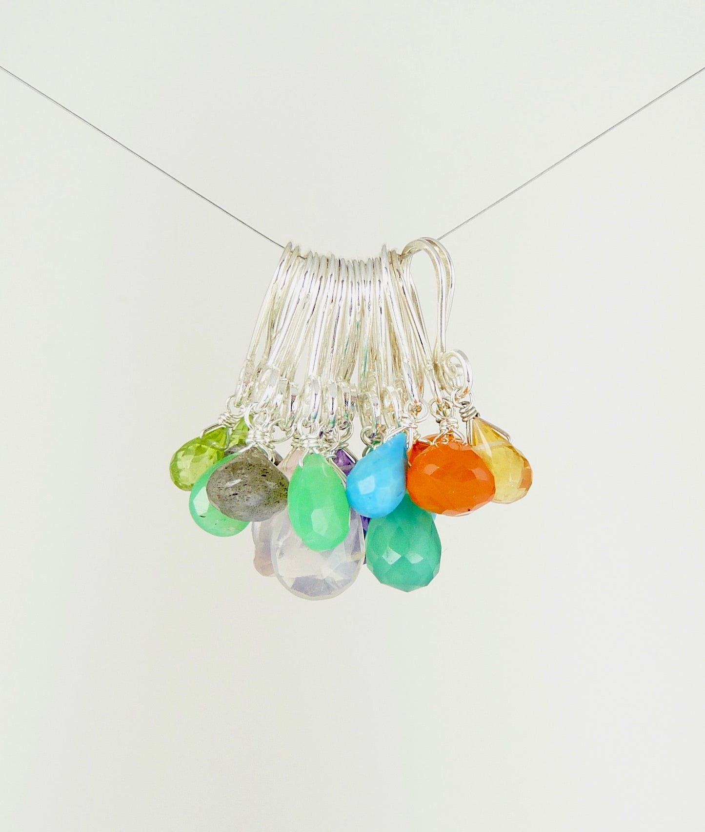 Silver Scarlett Gemstone Drop Earrings