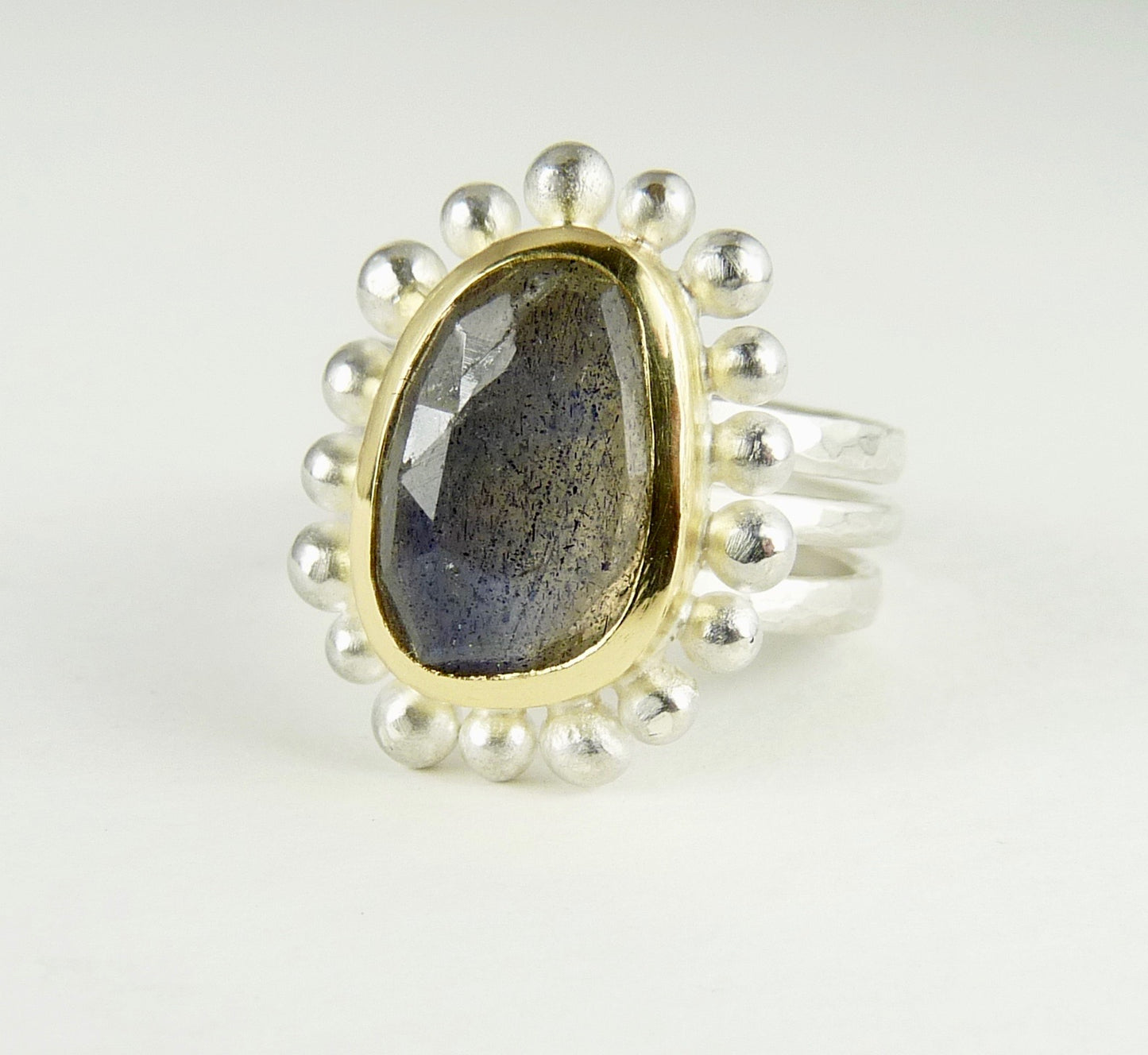 Labradorite Silver And Gold Courtesan ring