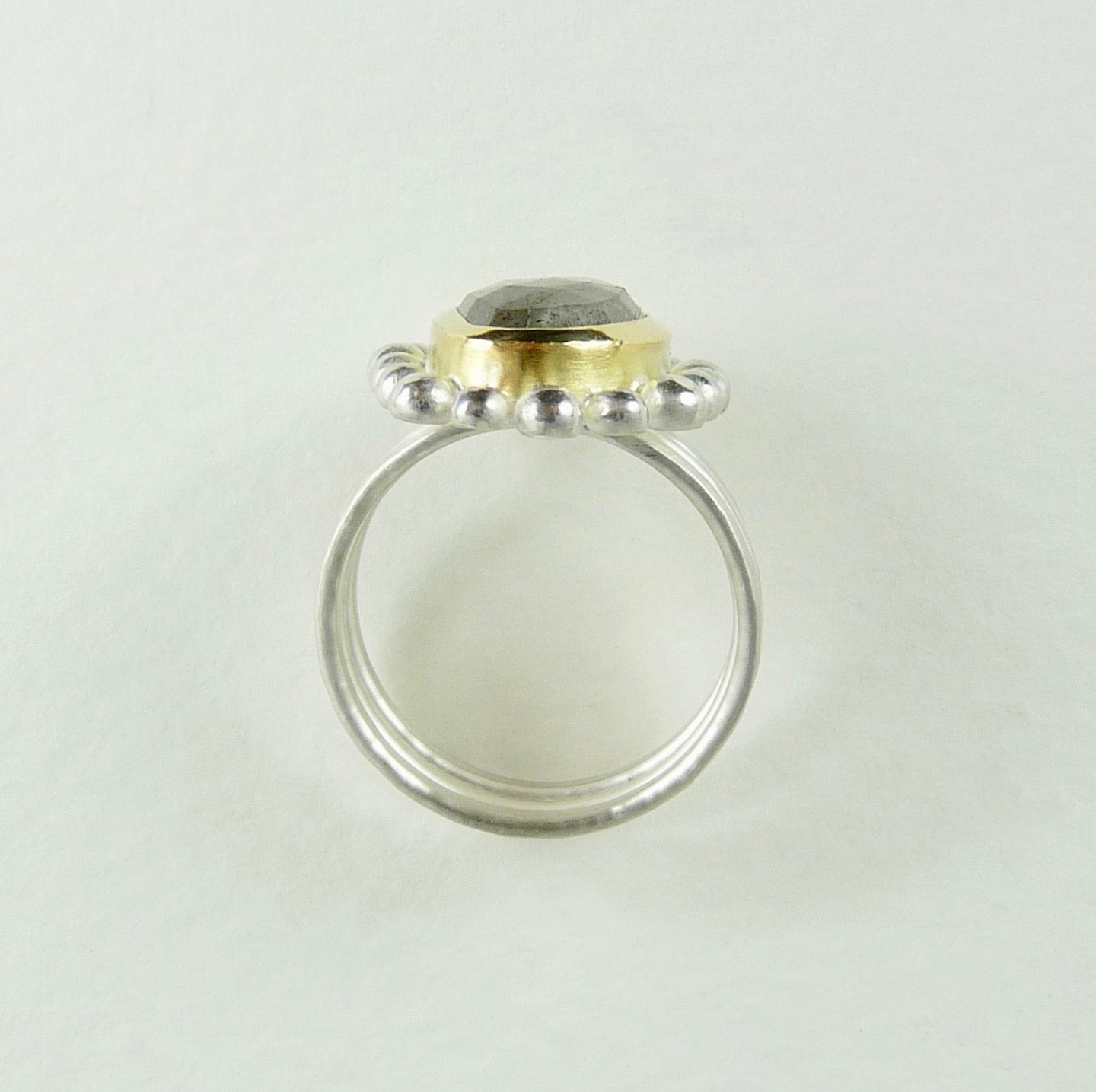 Labradorite Silver And Gold Courtesan ring