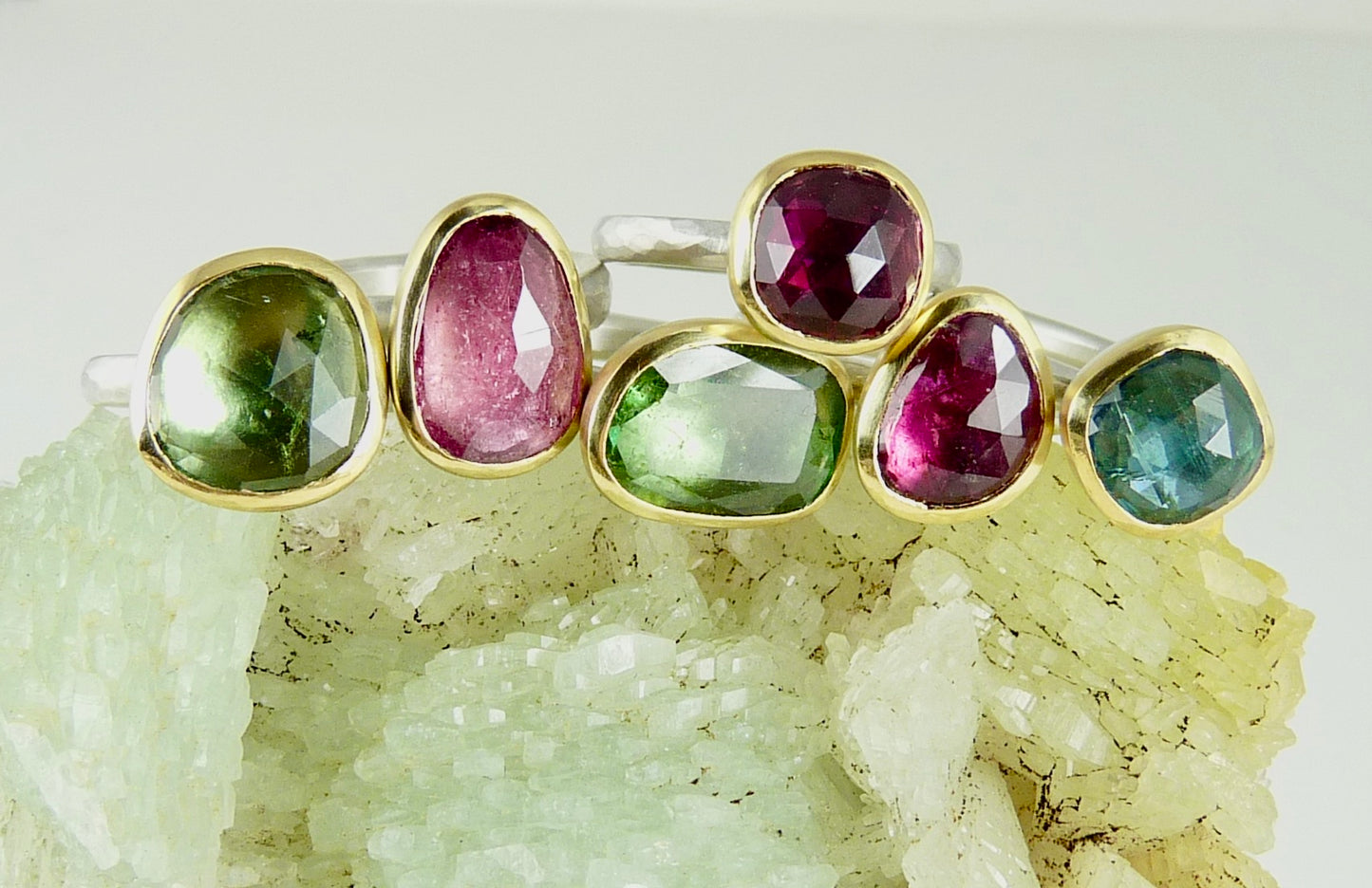 Rose Cut Green Tourmaline Ring
