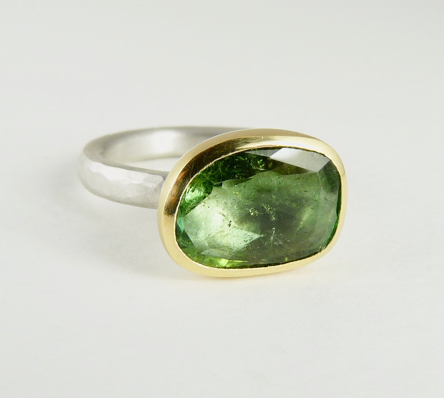 Rose Cut Green Tourmaline Ring