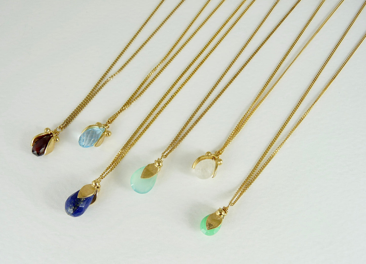 Phoebe Leaf Gemstone Pendant