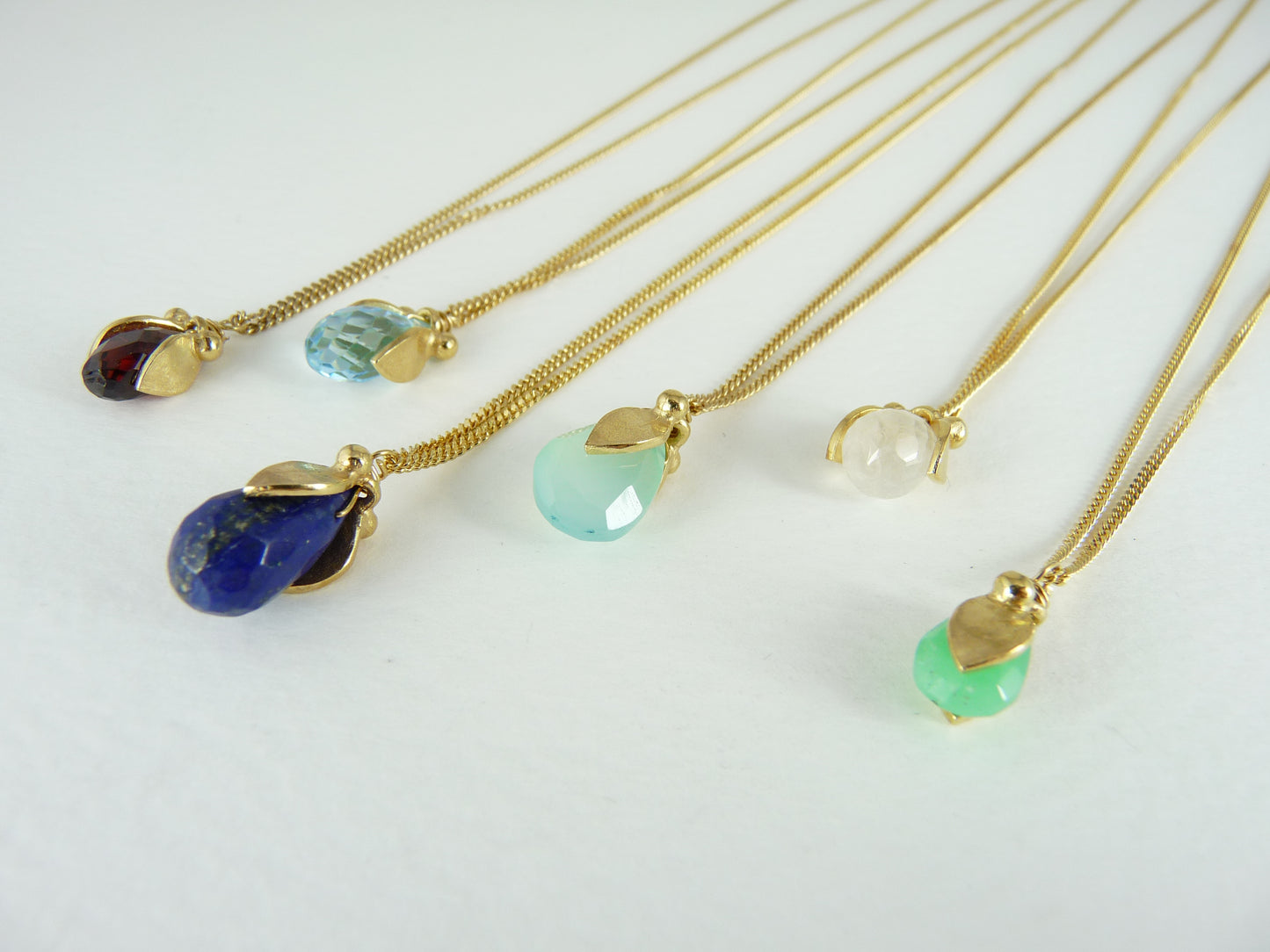 Phoebe Leaf Gemstone Pendant
