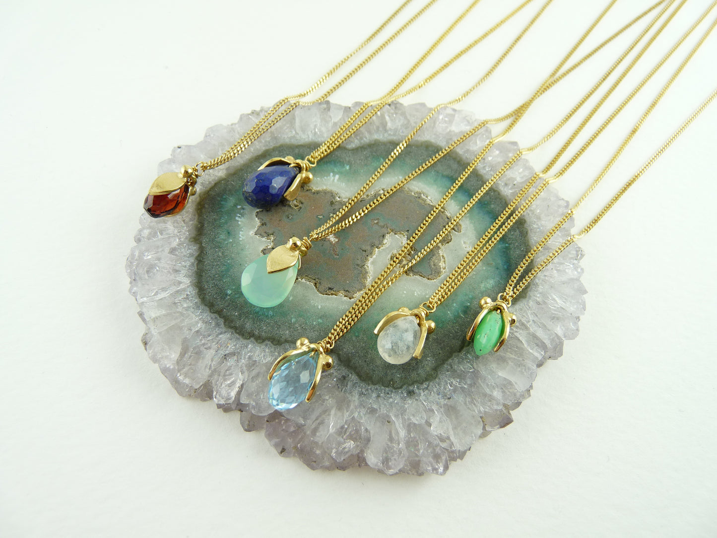 Phoebe Leaf Gemstone Pendant