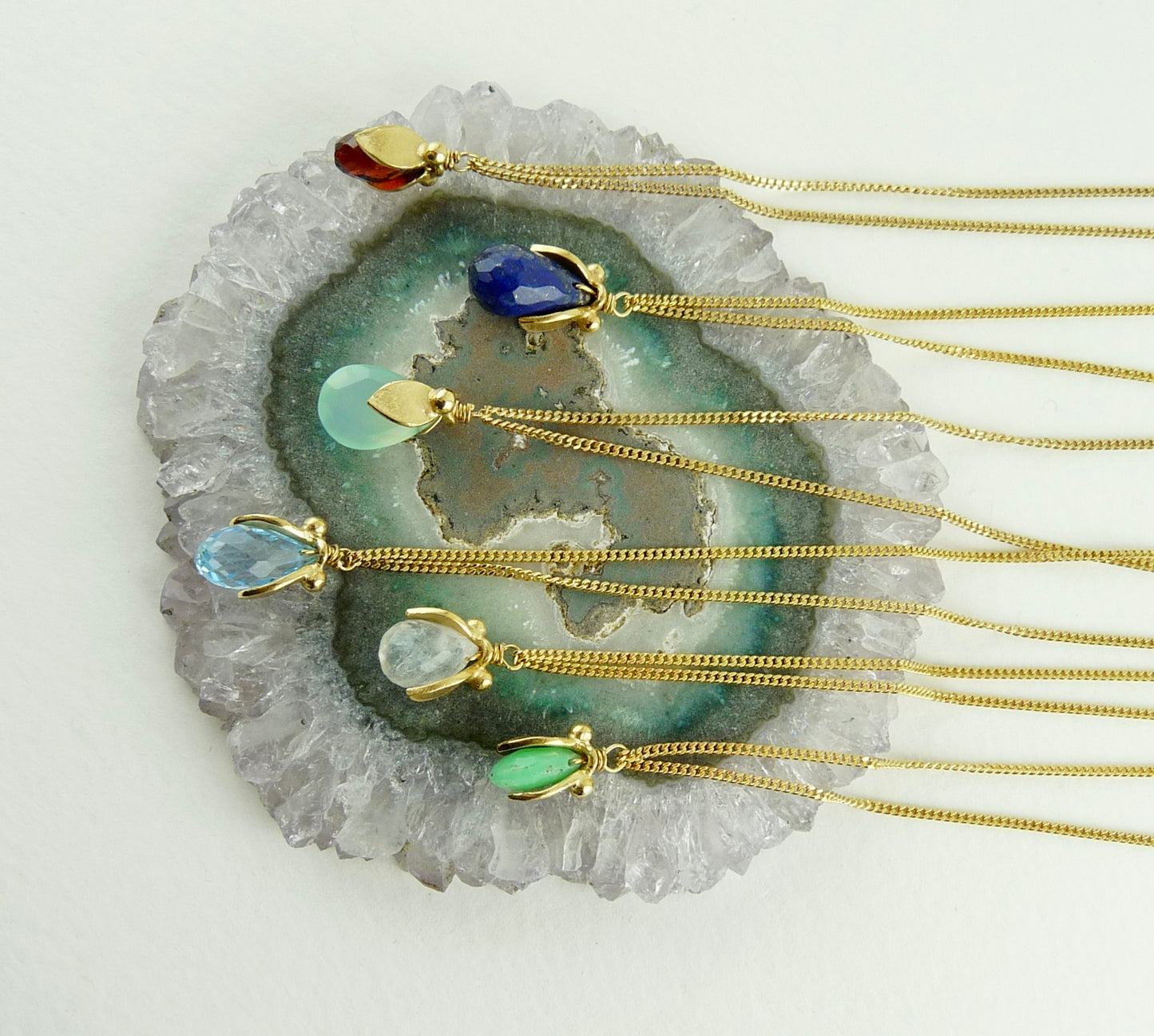 Phoebe Leaf Gemstone Pendant