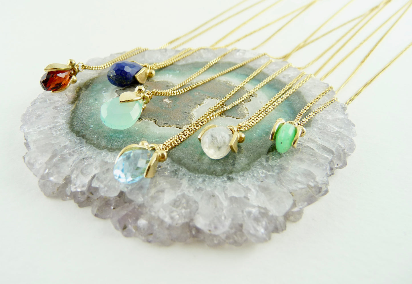 Phoebe Leaf Gemstone Pendant