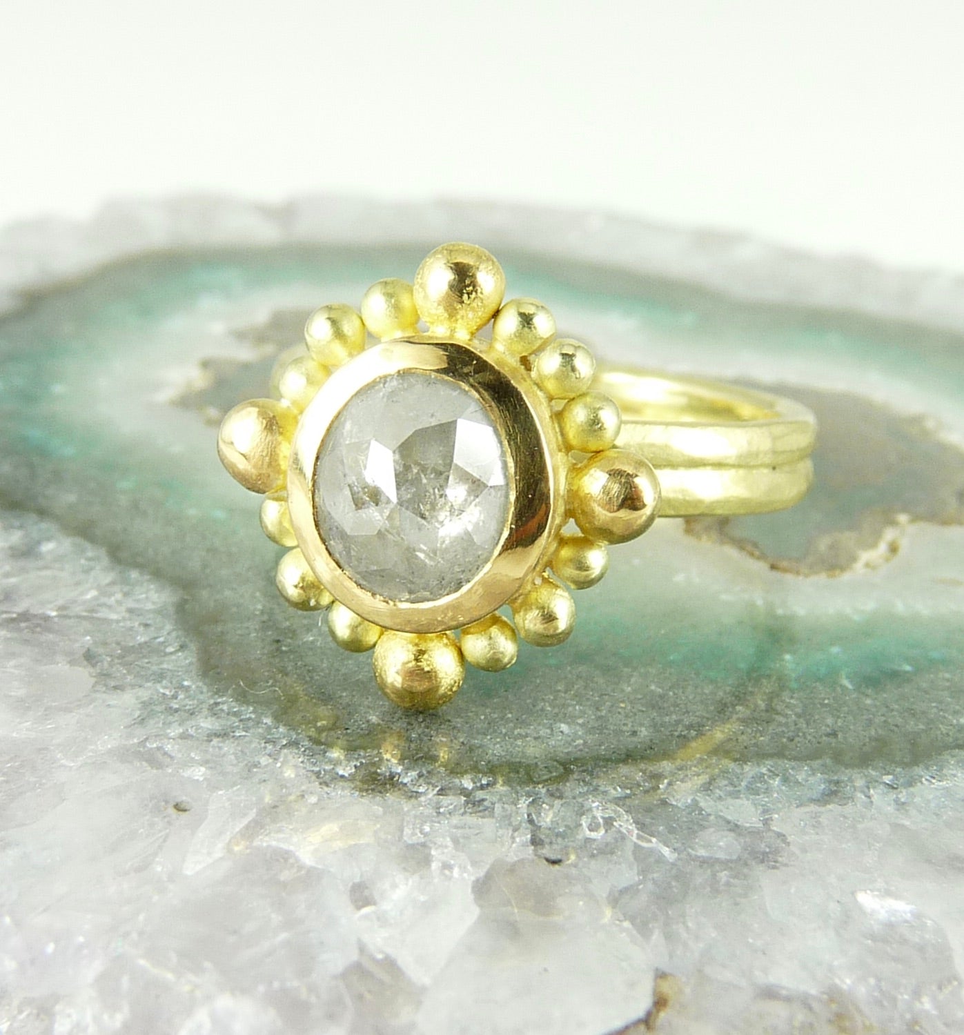 18ct & 22ct Ice Diamond Courtesan Ring
