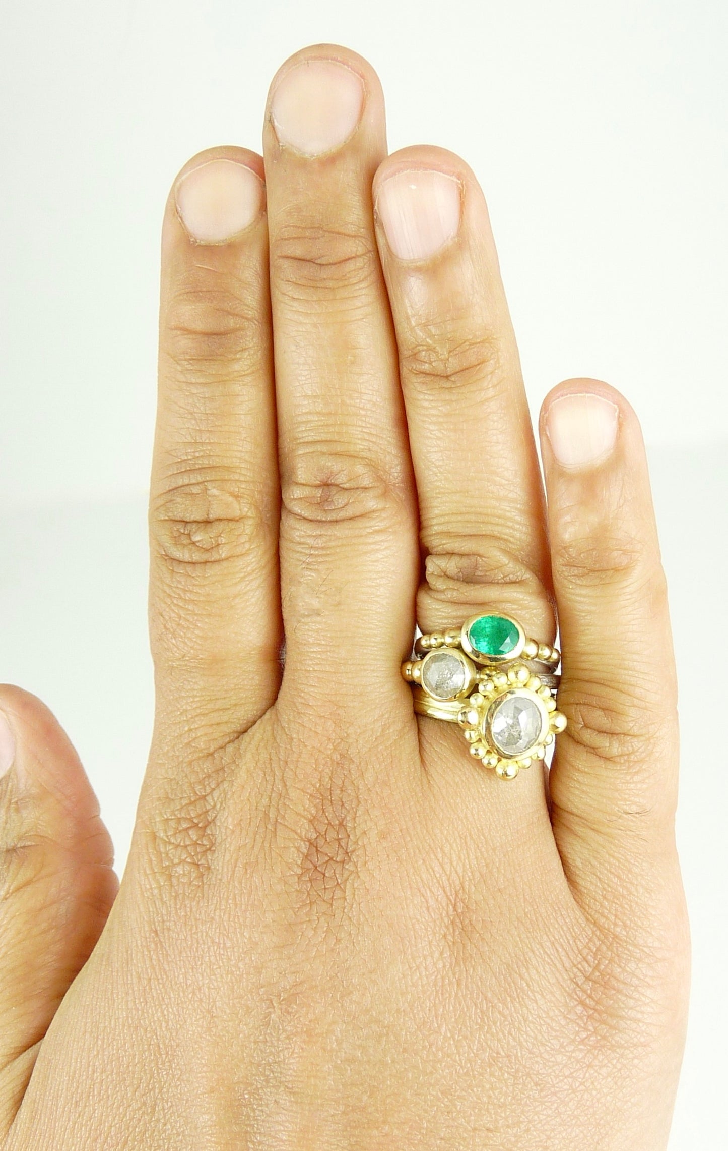 18ct & 22ct Ice Diamond Courtesan Ring