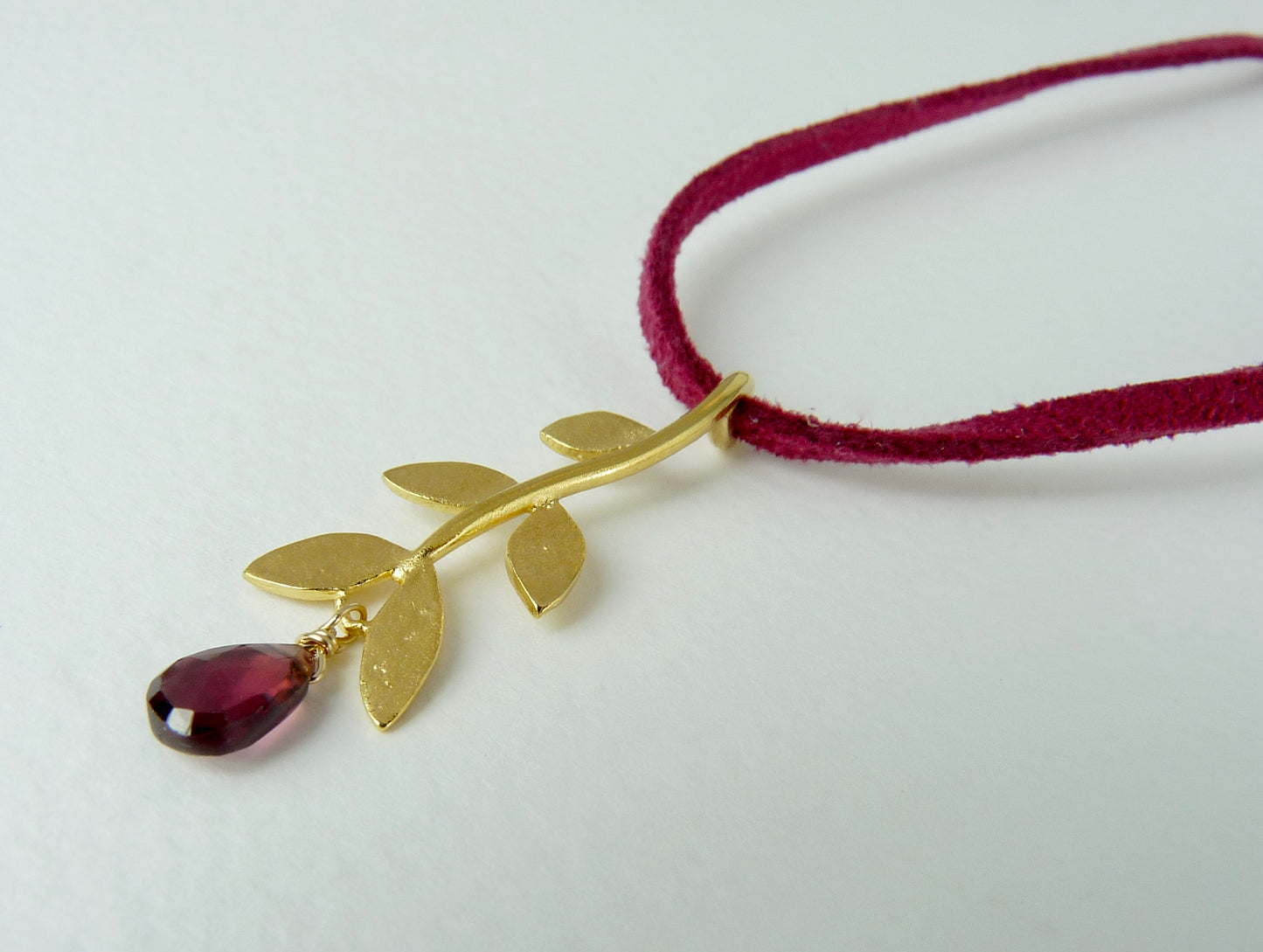 Gold Plate Sally Leaf on suede