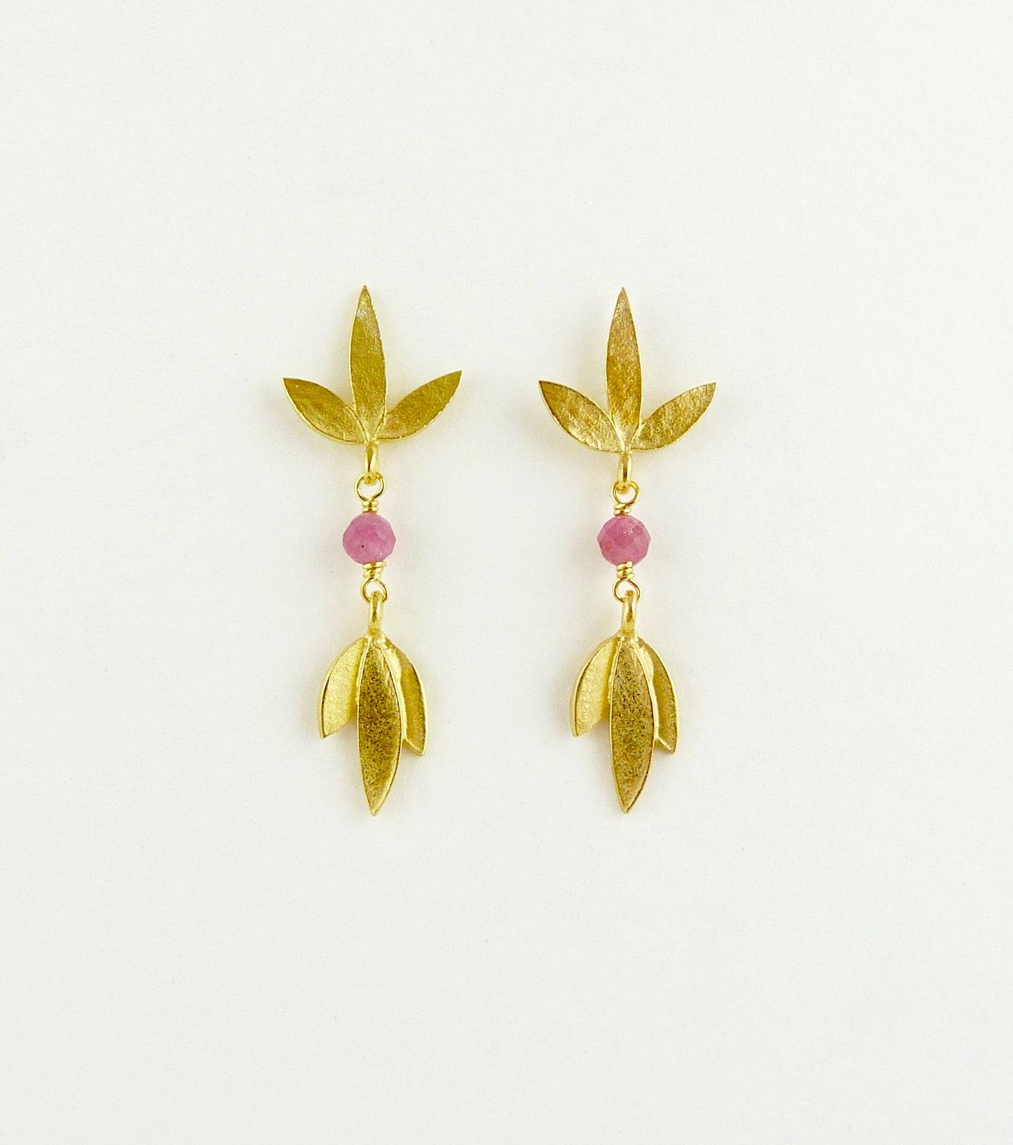 Claudia and Martha Flower Earrings with Pink Tourmaline