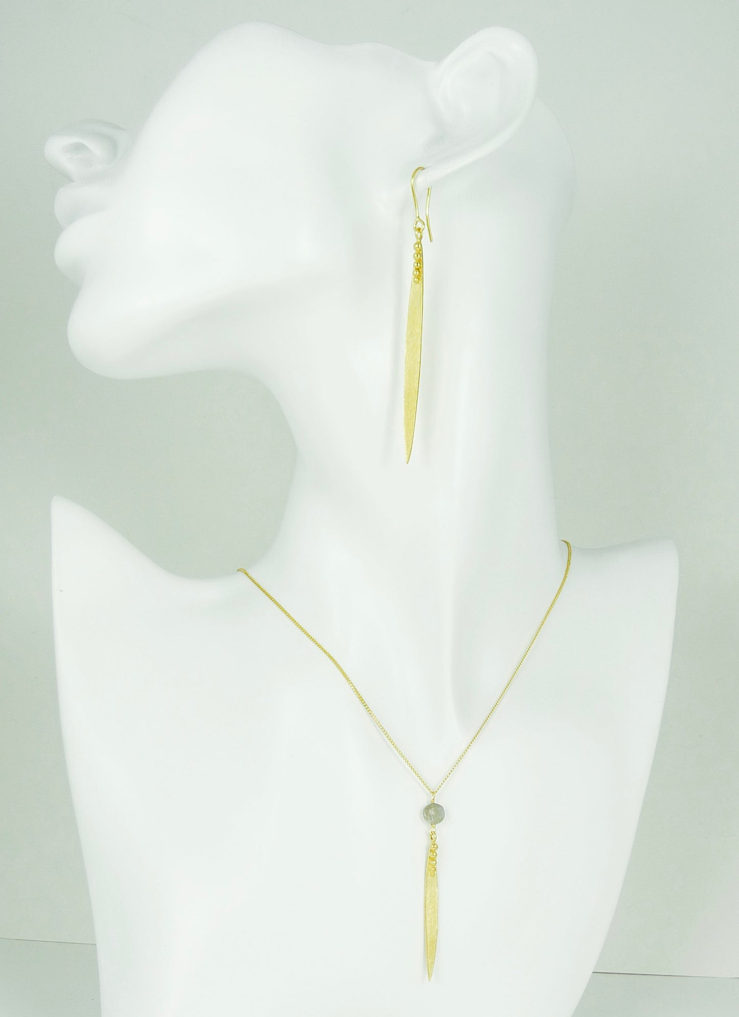 Large Madeleine Leaf Earrings With Hook Top