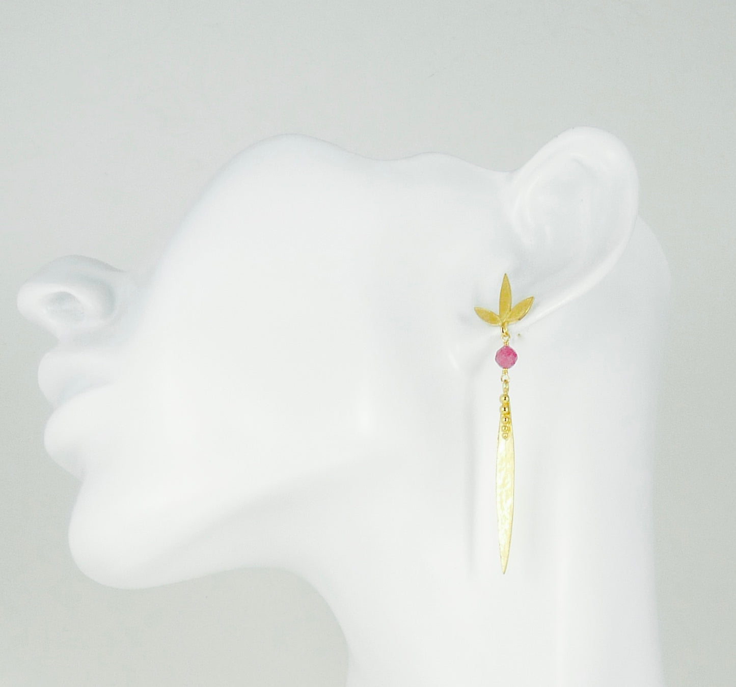 Medium Madeleine Leaf Earrings with Claudia Stud Top