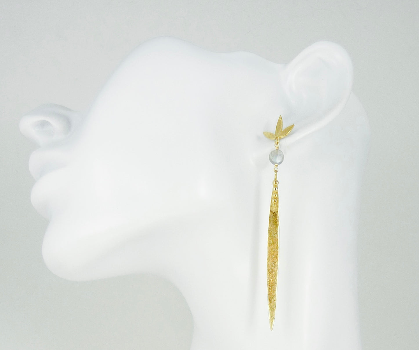 Large Madeleine Earrings with Claudia Top and Labradorite