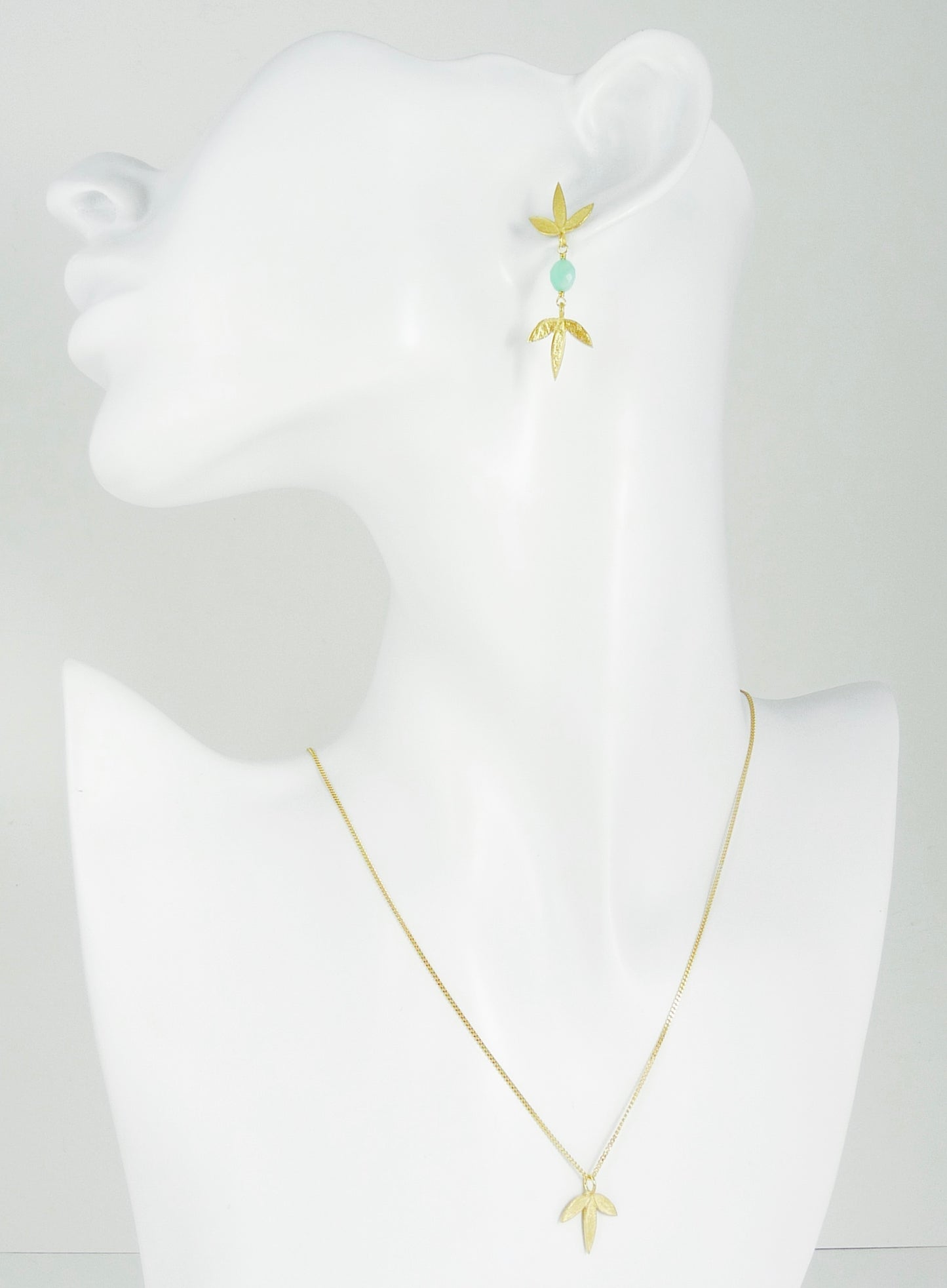 Double Claudia Flower Earrings with Chrysoprase
