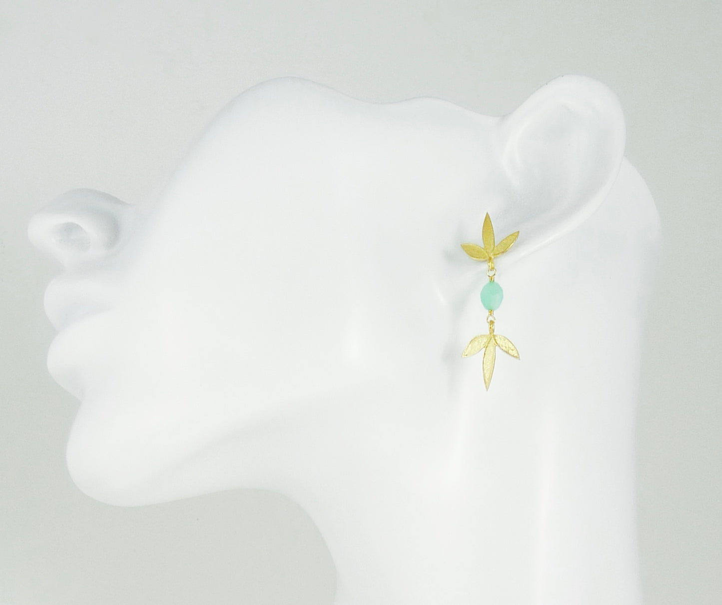 Double Claudia Flower Earrings with Chrysoprase