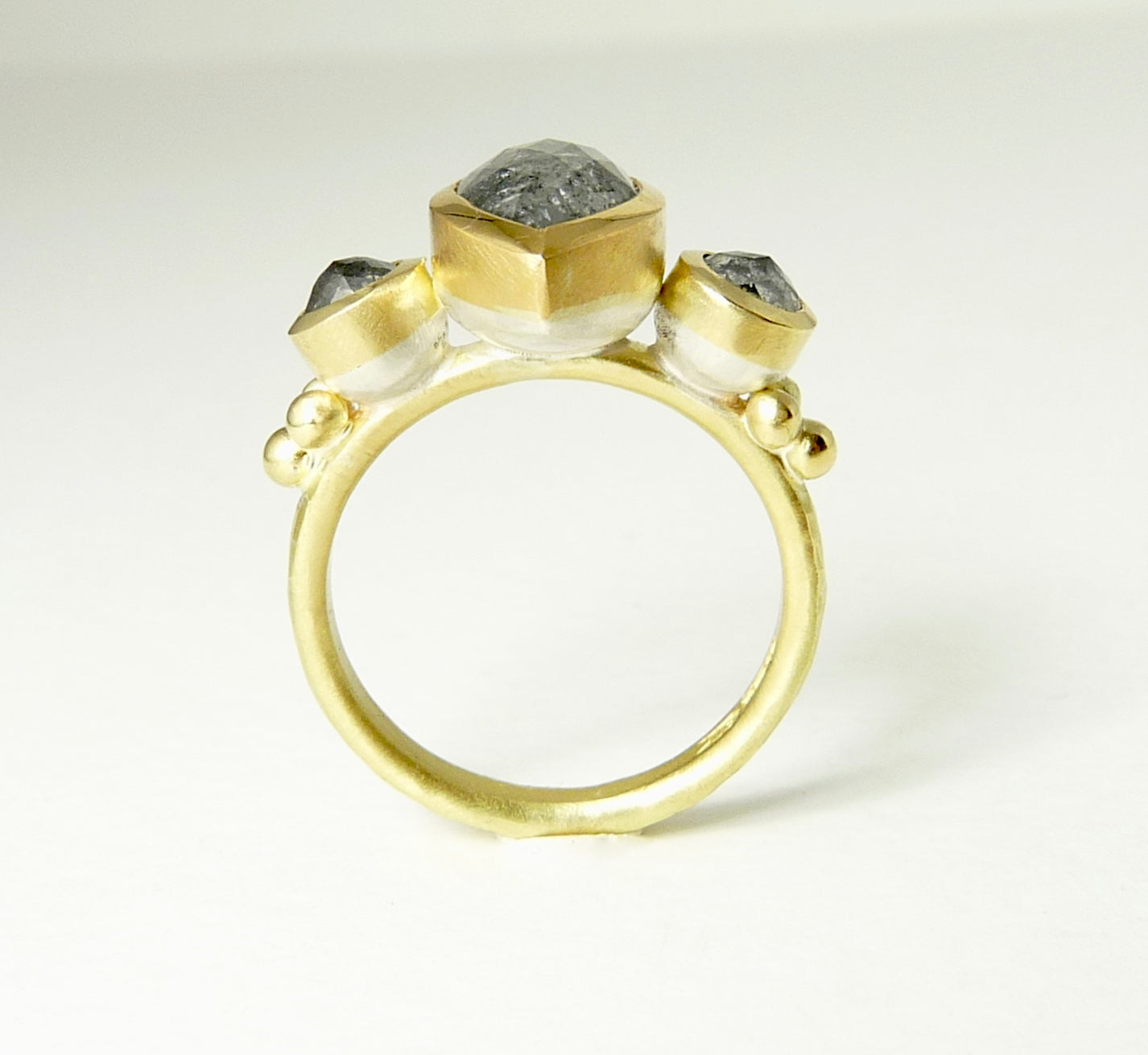 Marquise Salt and Pepper Diamond Ring