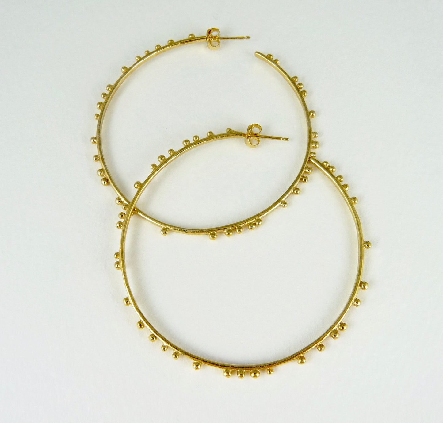 Large Granulation Gypsy Hoop Earrings