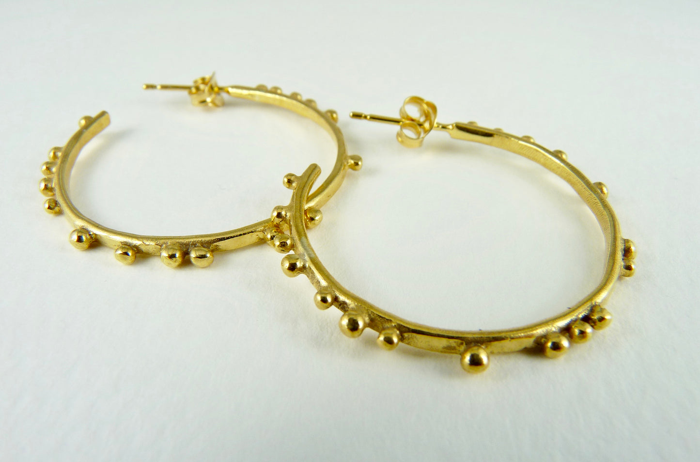 Medium Granulation Gypsy Hoop Earrings