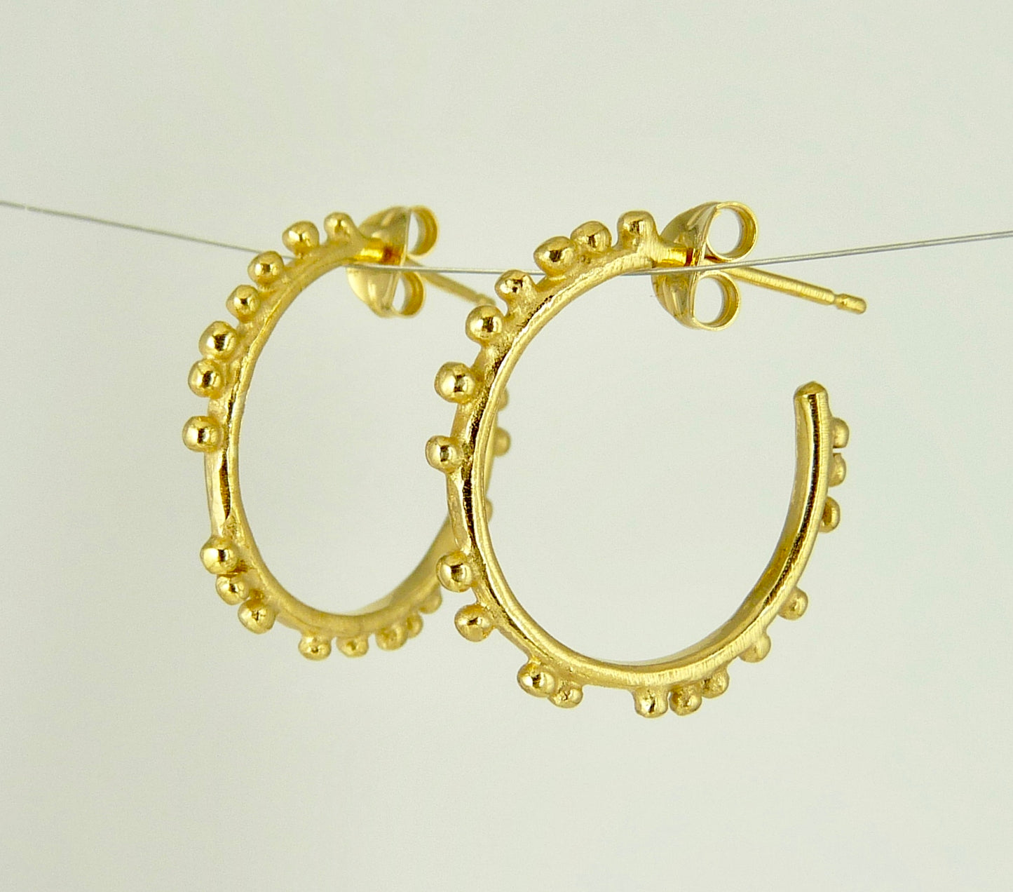 Small Granulation Gypsy Hoop Earrings