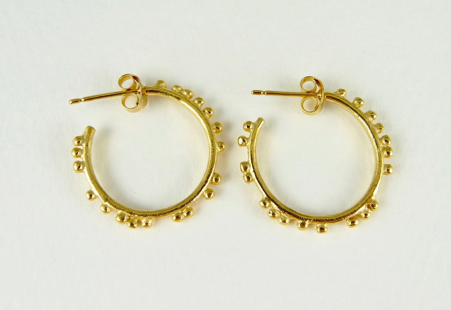 Small Granulation Gypsy Hoop Earrings