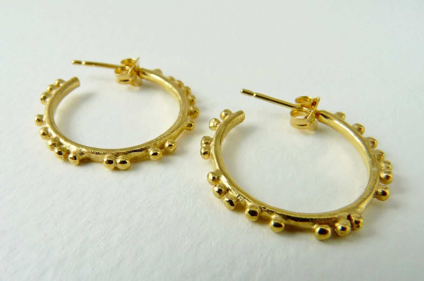 Small Granulation Gypsy Hoop Earrings