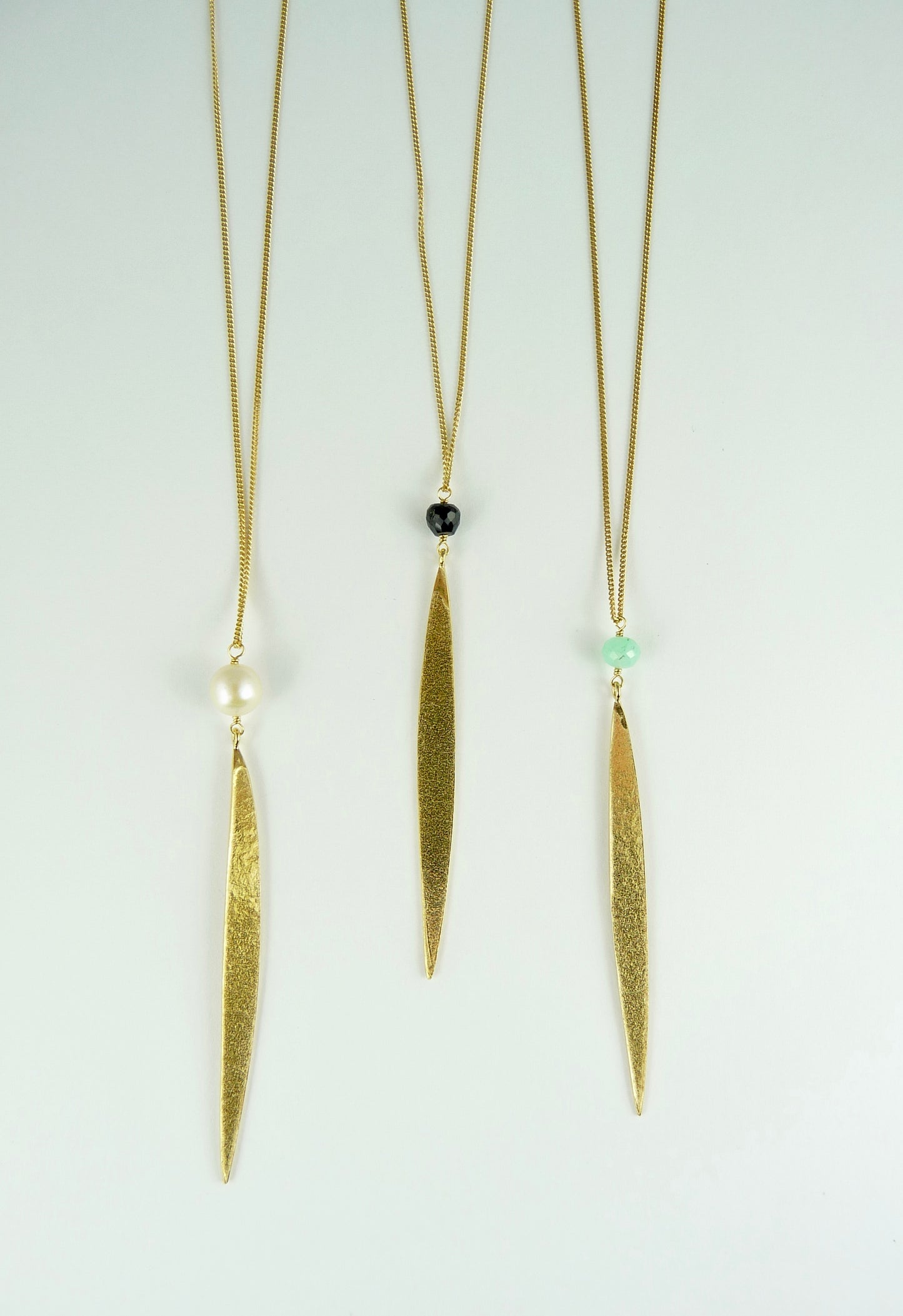 Single Lily Long Leaf Necklace