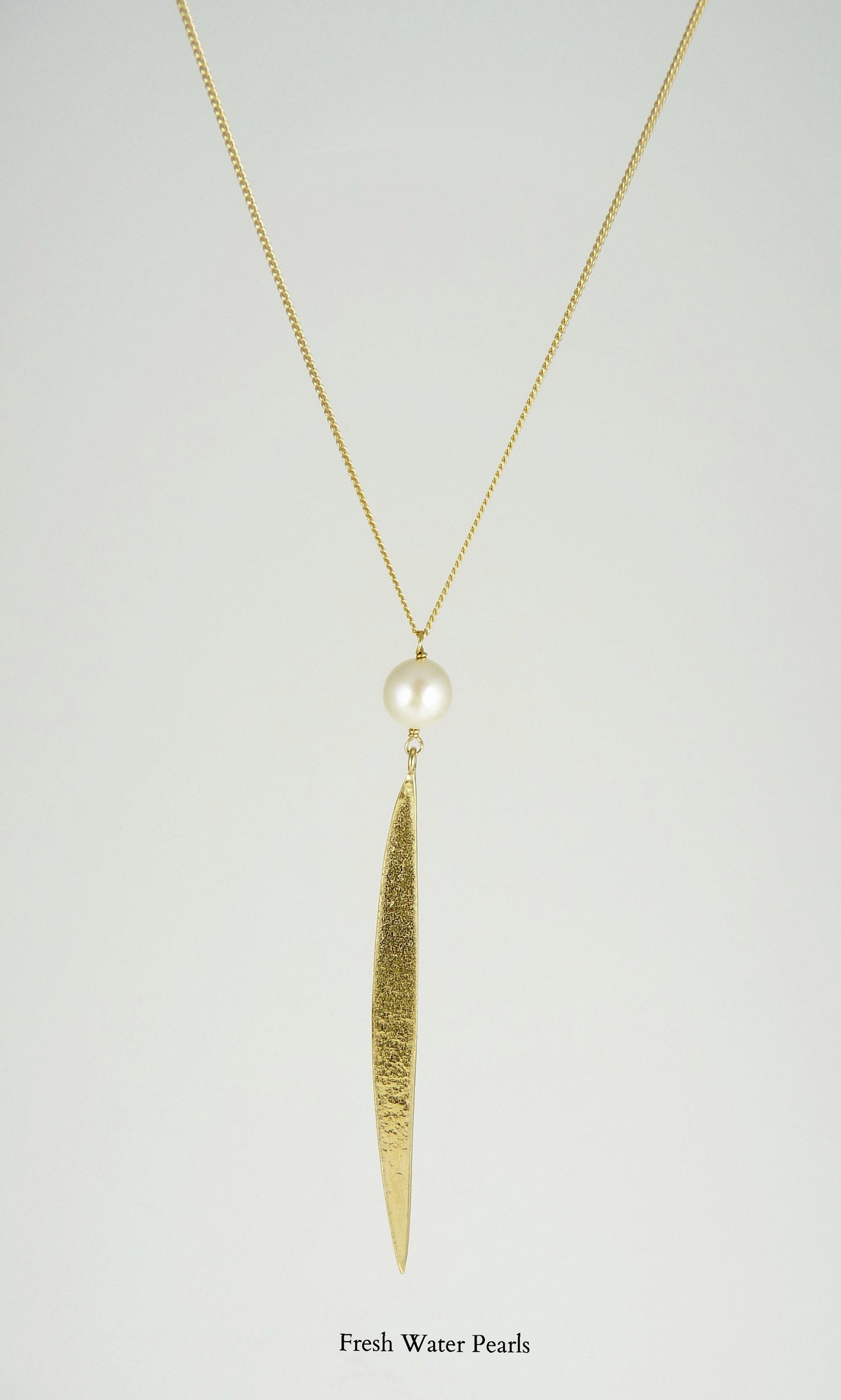 Single Lily Long Leaf Necklace