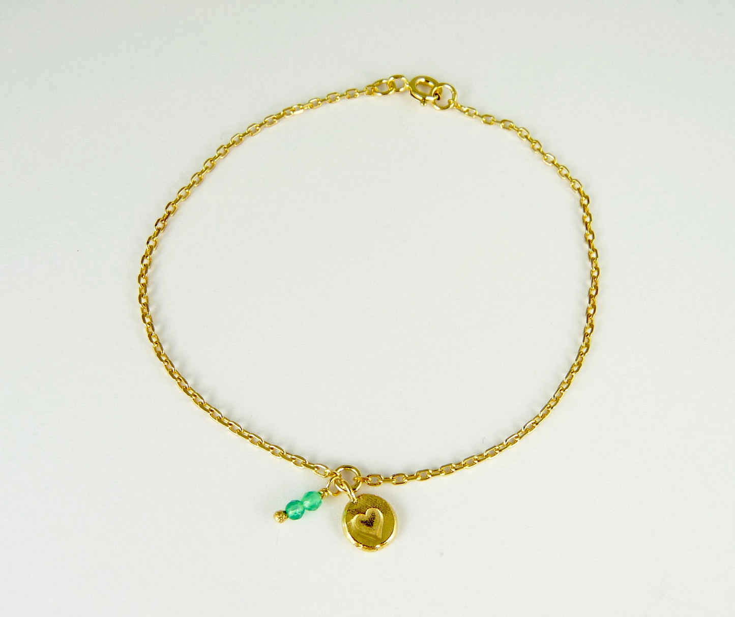 Heart Stamped Gemstone Bracelet