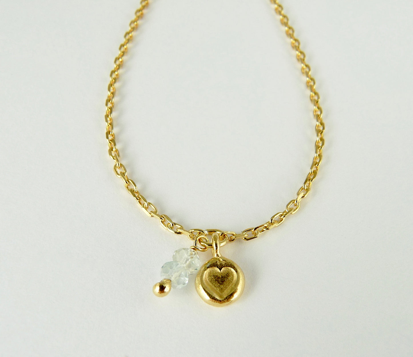 Heart Stamped Gemstone Bracelet