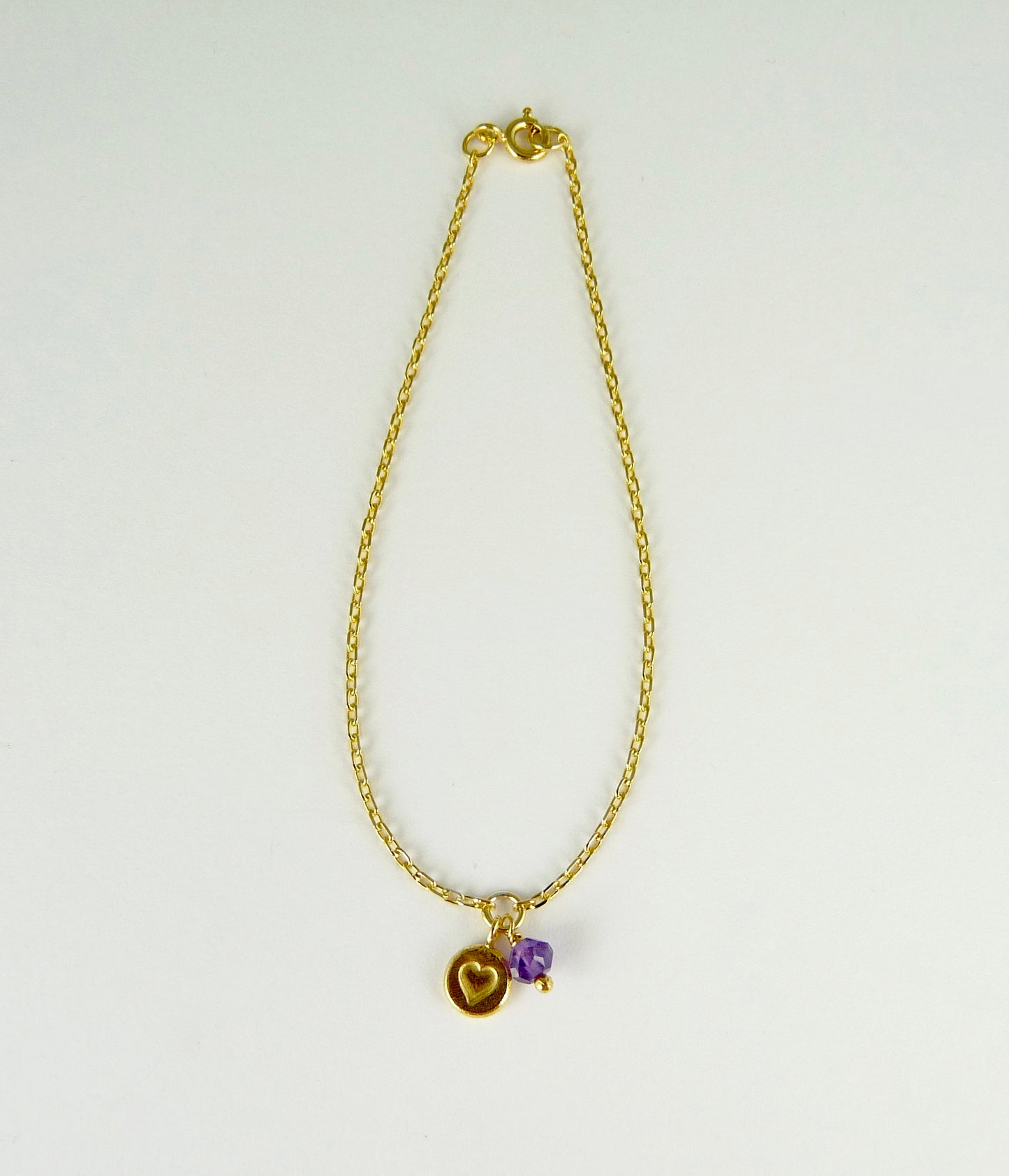 Heart Stamped Gemstone Bracelet
