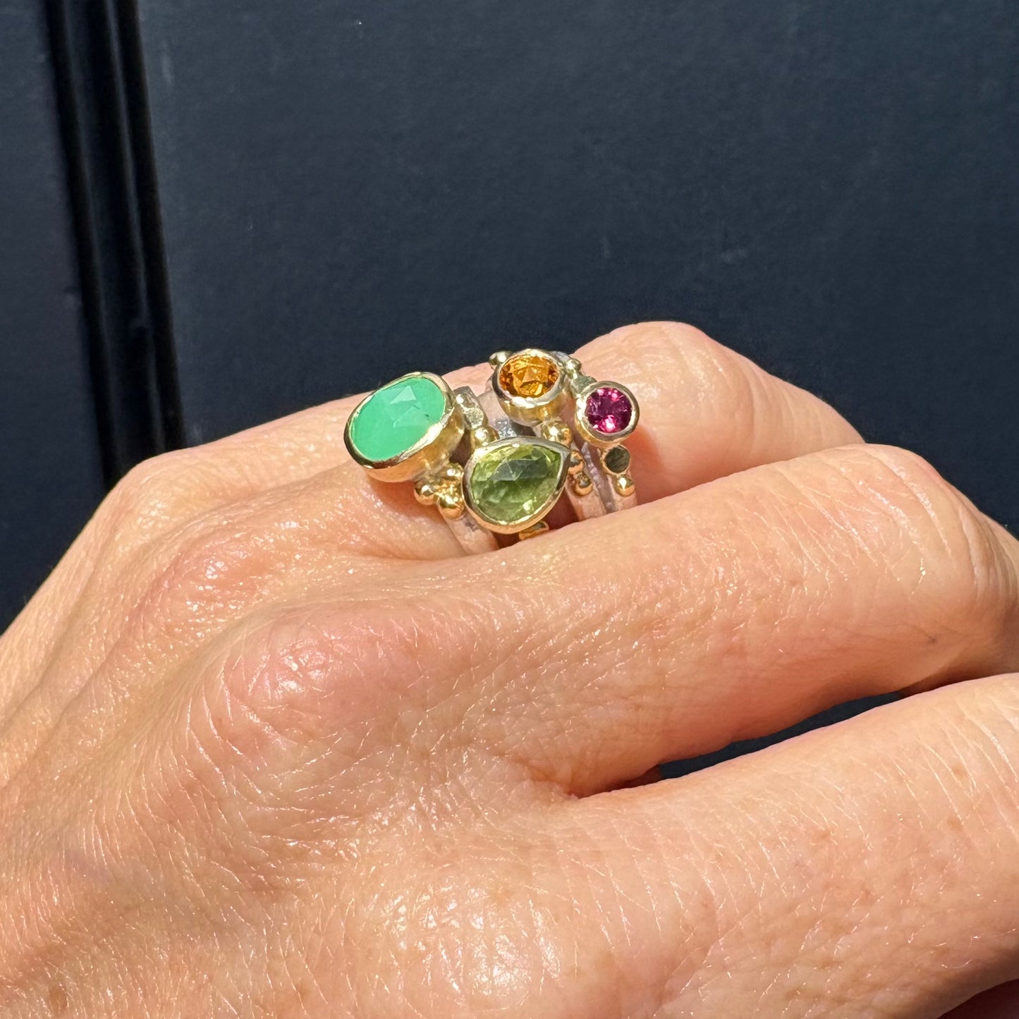 Pink Tourmaline Granulation Ring