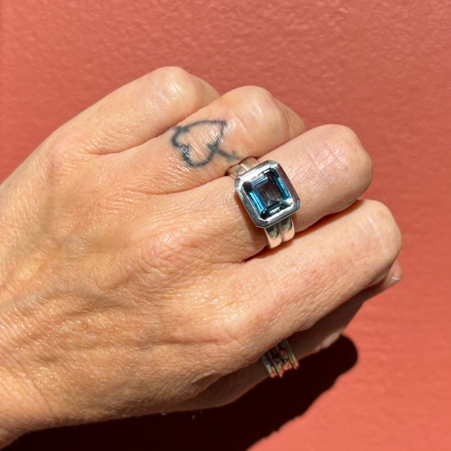 London Blue Topaz Kings Ring