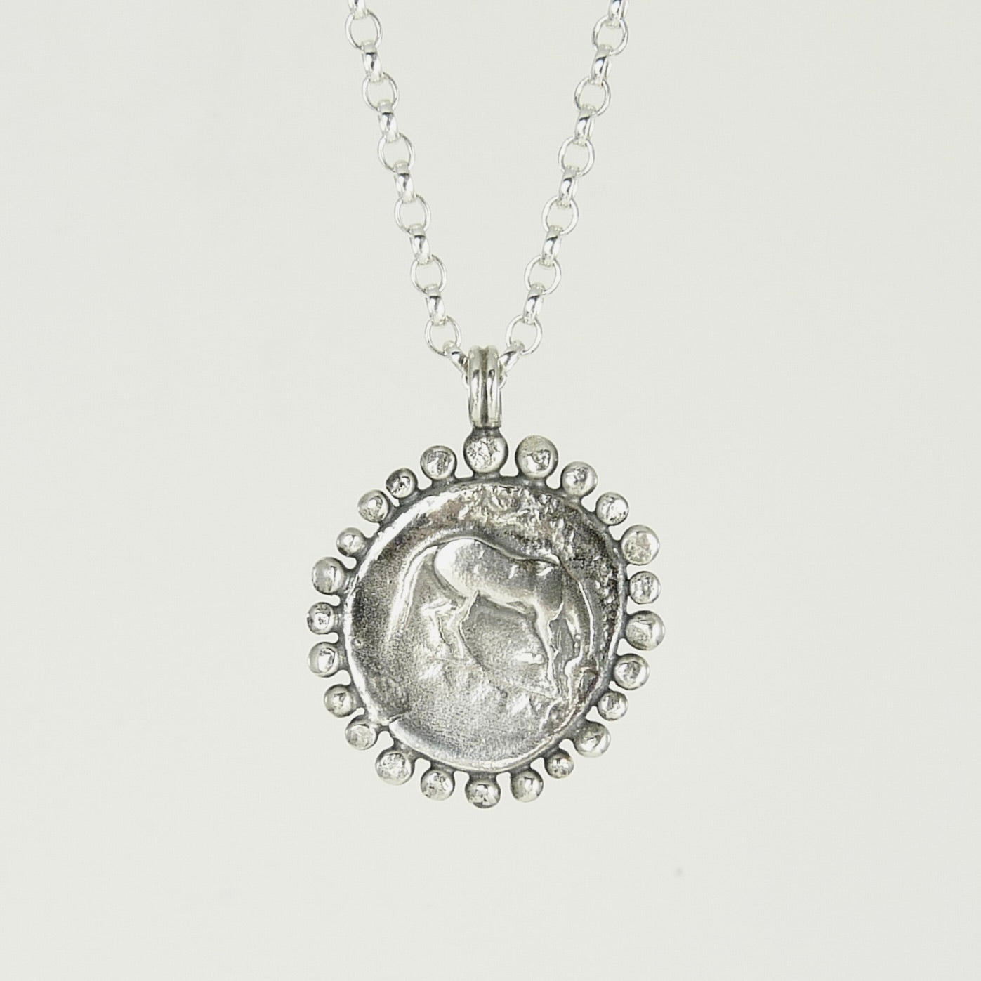 Larissa, Water Nymph Necklace Adorned with Silver Granules, Ancient Greek Coin