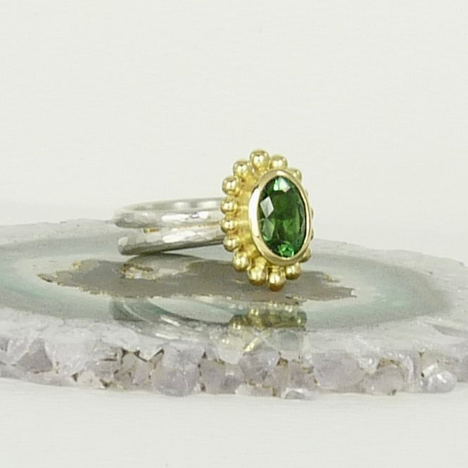 Green Tourmaline Courtesan Ring