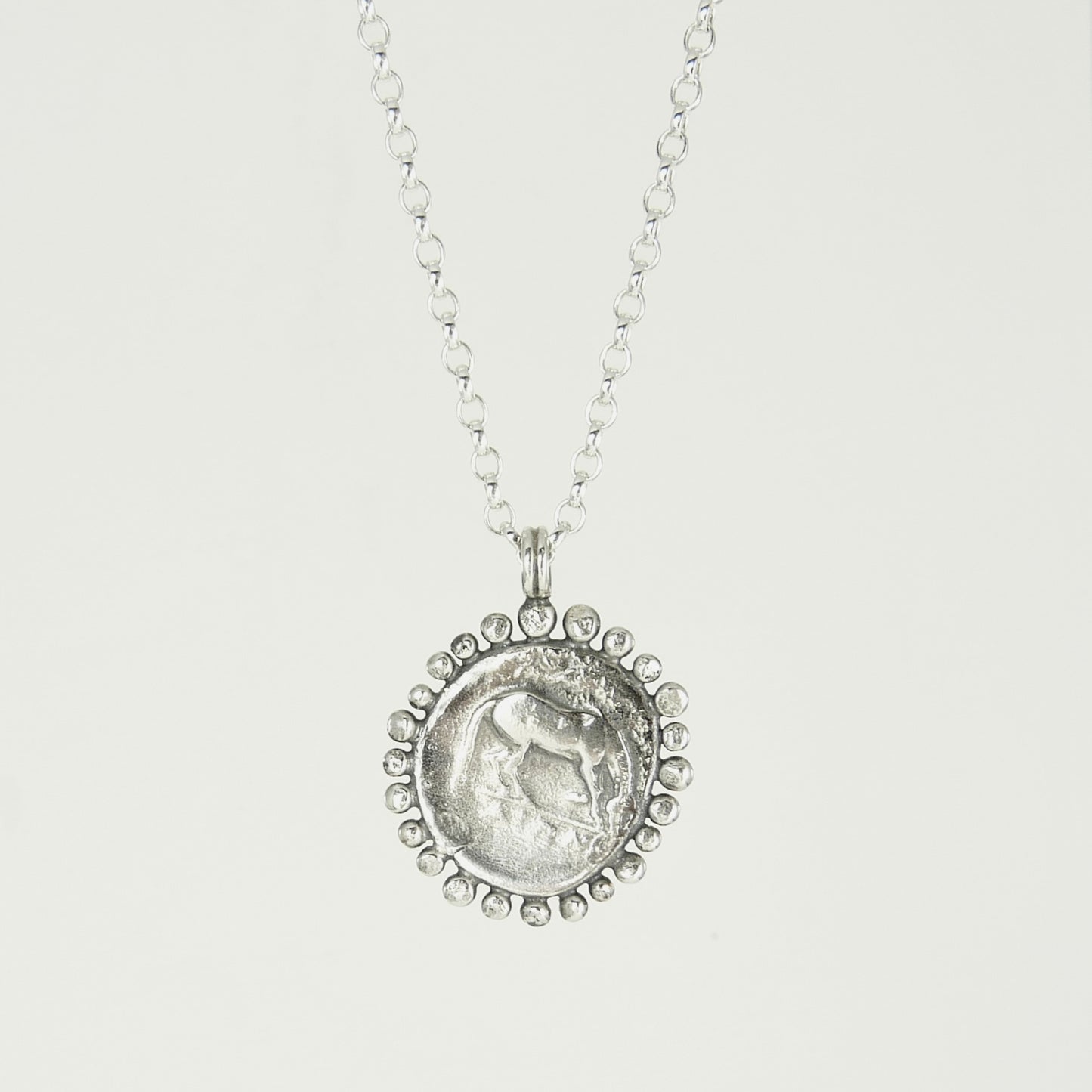 Larissa, Water Nymph Necklace Adorned with Silver Granules, Ancient Greek Coin