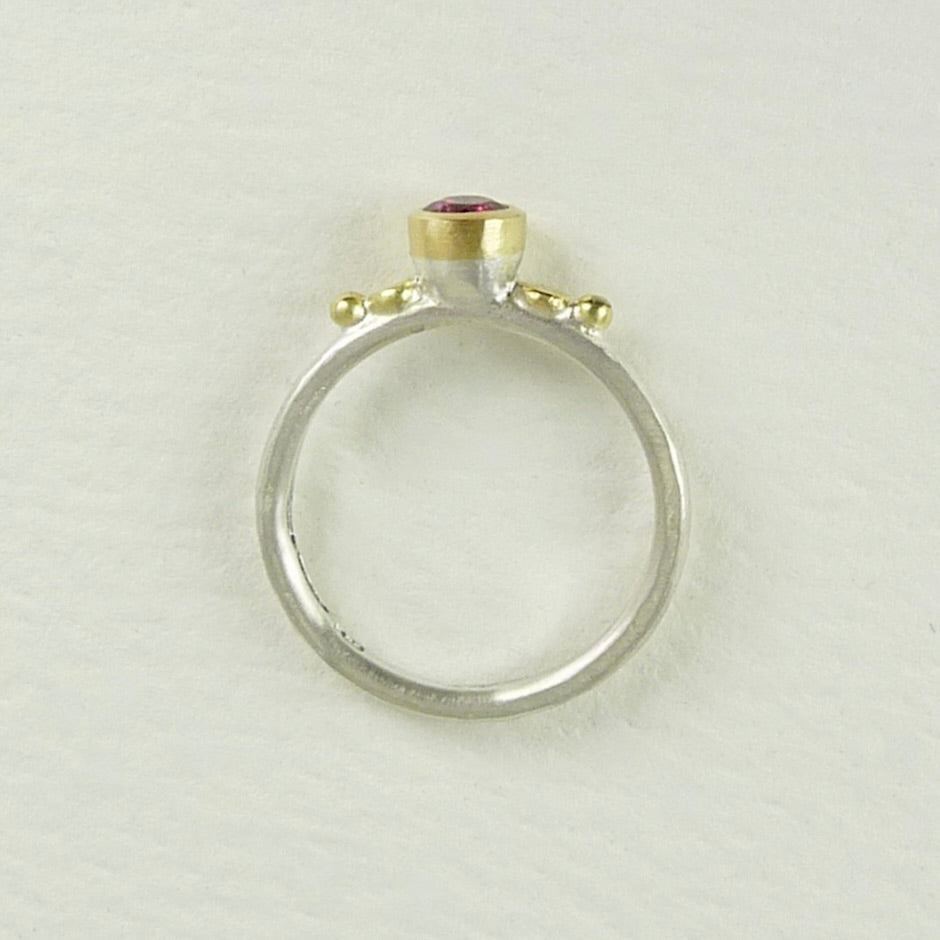 Pink Tourmaline Granulation Ring