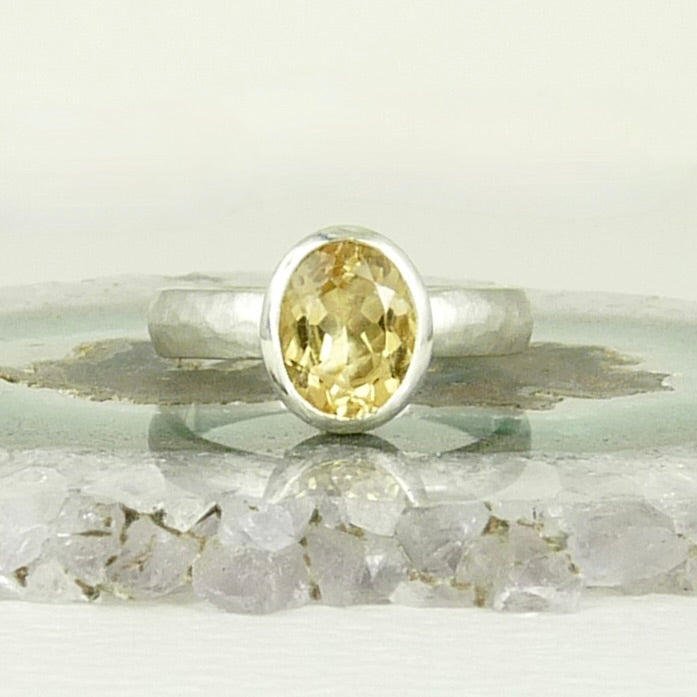 Medium Oval Citrine Cup Ring