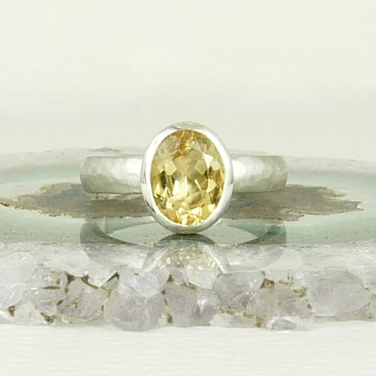 Medium Oval Citrine Cup Ring